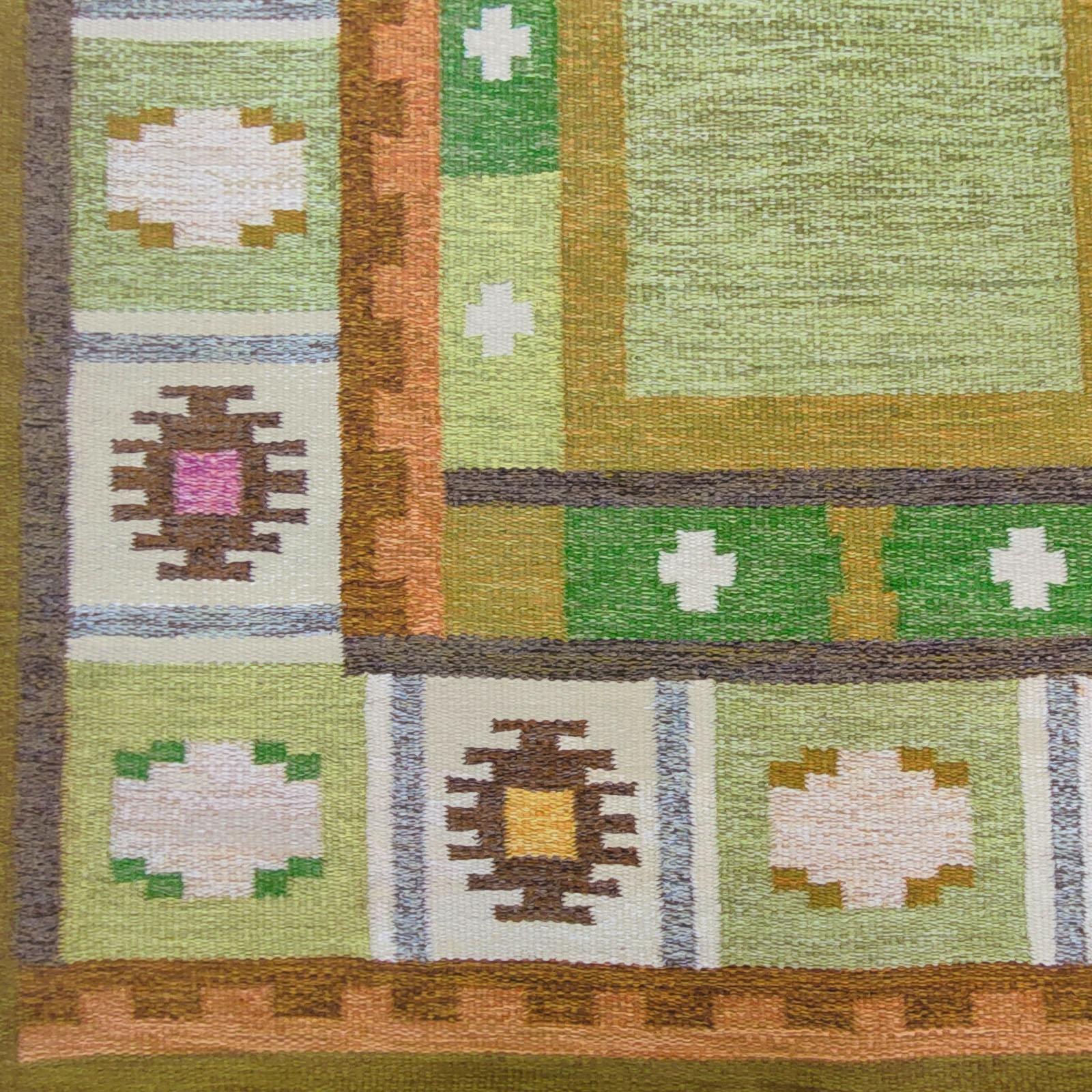 Vintage Scandinavian Swedish Kilim Rug 1