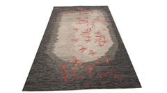 6x9 Vintage Scandinavian Rug Swedish Kilim Rug Rare Human Figures Tapestry 1950