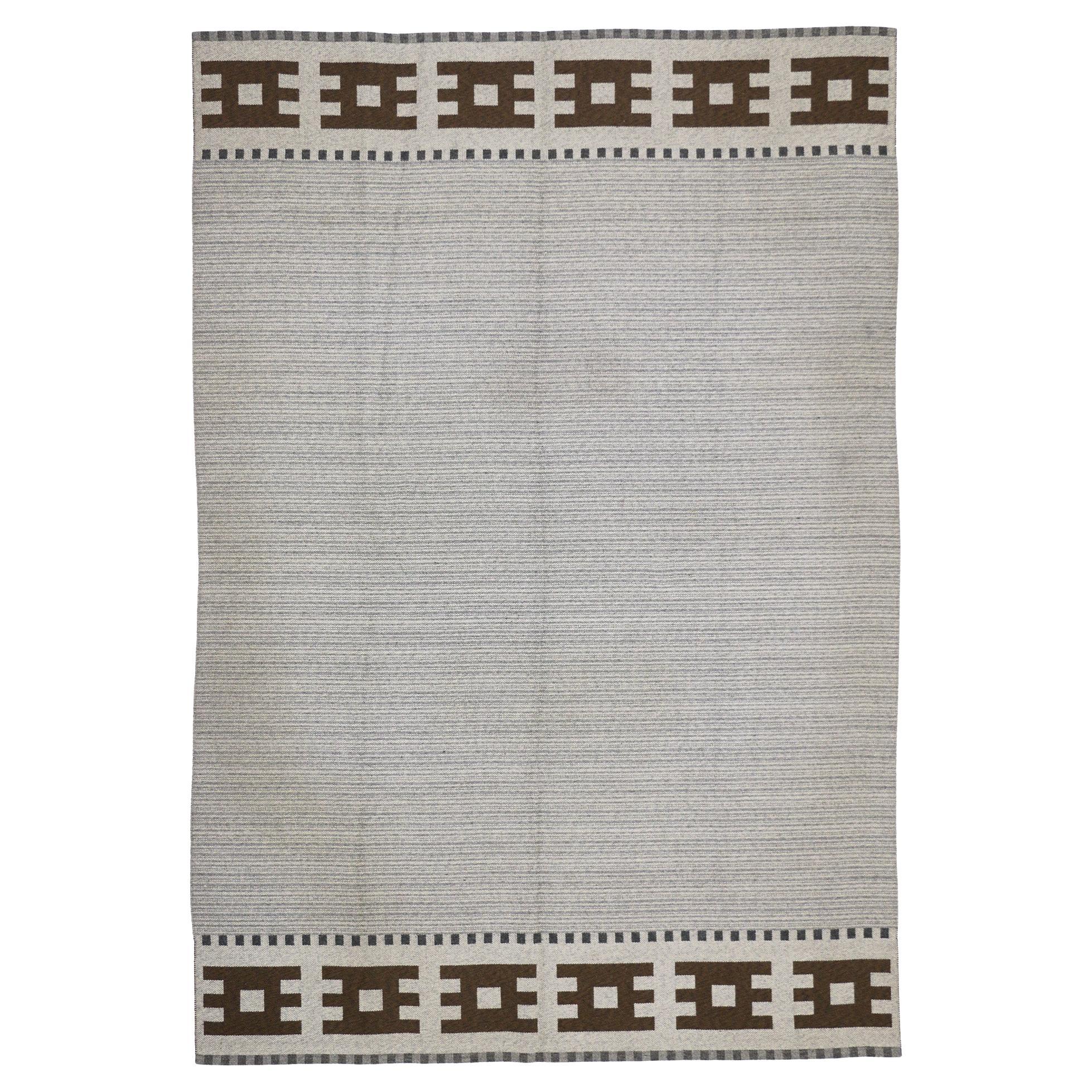 Vintage Scandinavian Swedish Röllakan Rug, 06'04 x 09'02