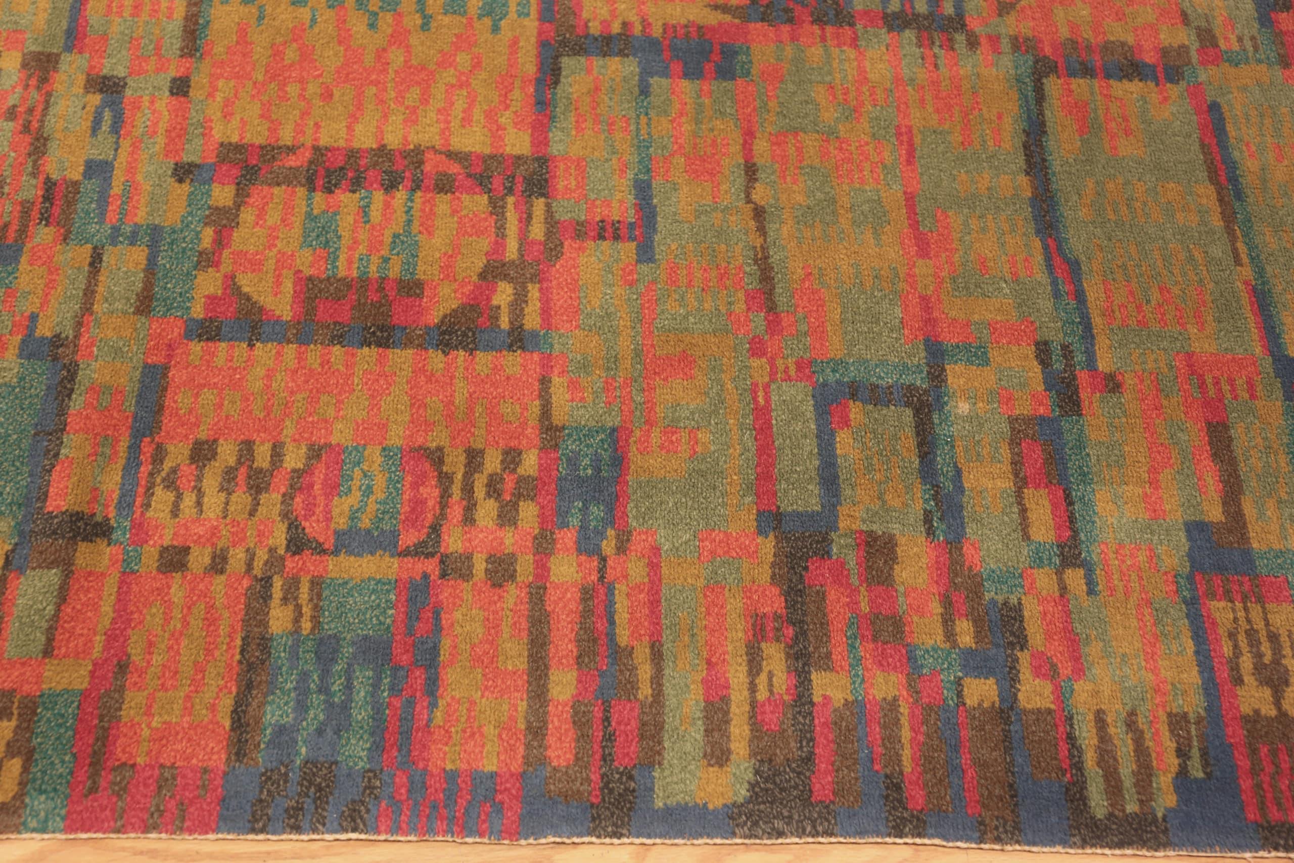 Vintage Scandinavian Swedish Rug, Country of Origin / Rugs Type: Scandinavian Rugs, Circa date: Mid 20th Century . Size: 8 ft x 10 ft 10 in (2.44 m x 3.3 m)