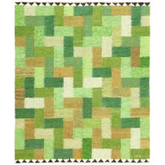Nazmiyal Vintage Scandinavian Swedish Rug by Ingrid Hellman-Knafve. 5 ft x 6 ft