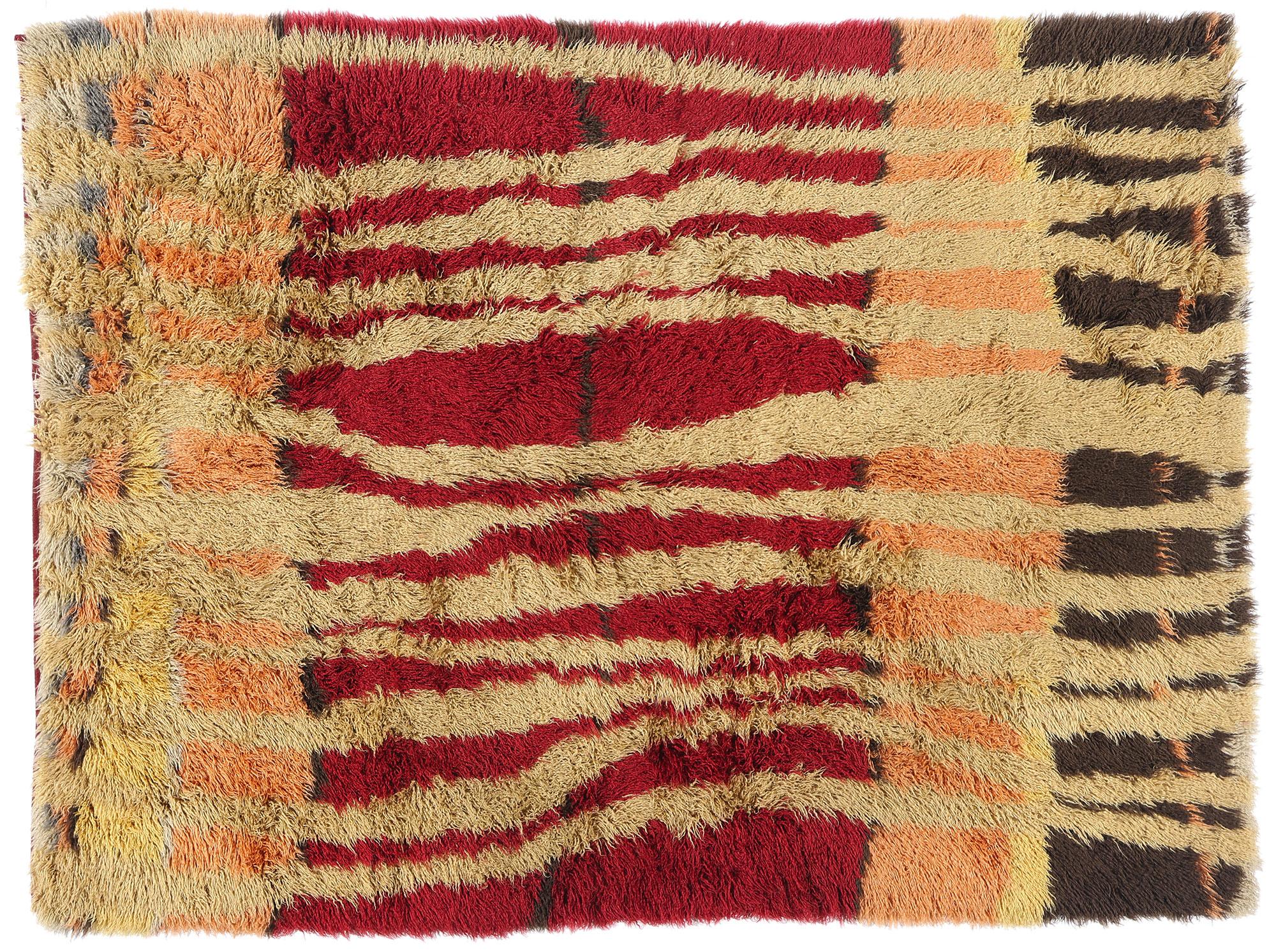 Vintage Scandinavian Swedish Rya Carpet, 05'10 x 08'00 For Sale 3