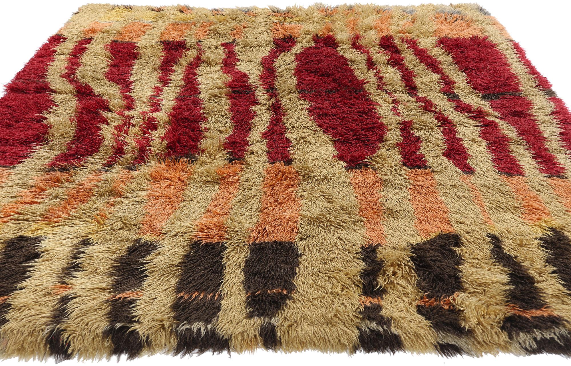 Scandinavian Modern Vintage Scandinavian Swedish Rya Carpet, 05'10 x 08'00 For Sale