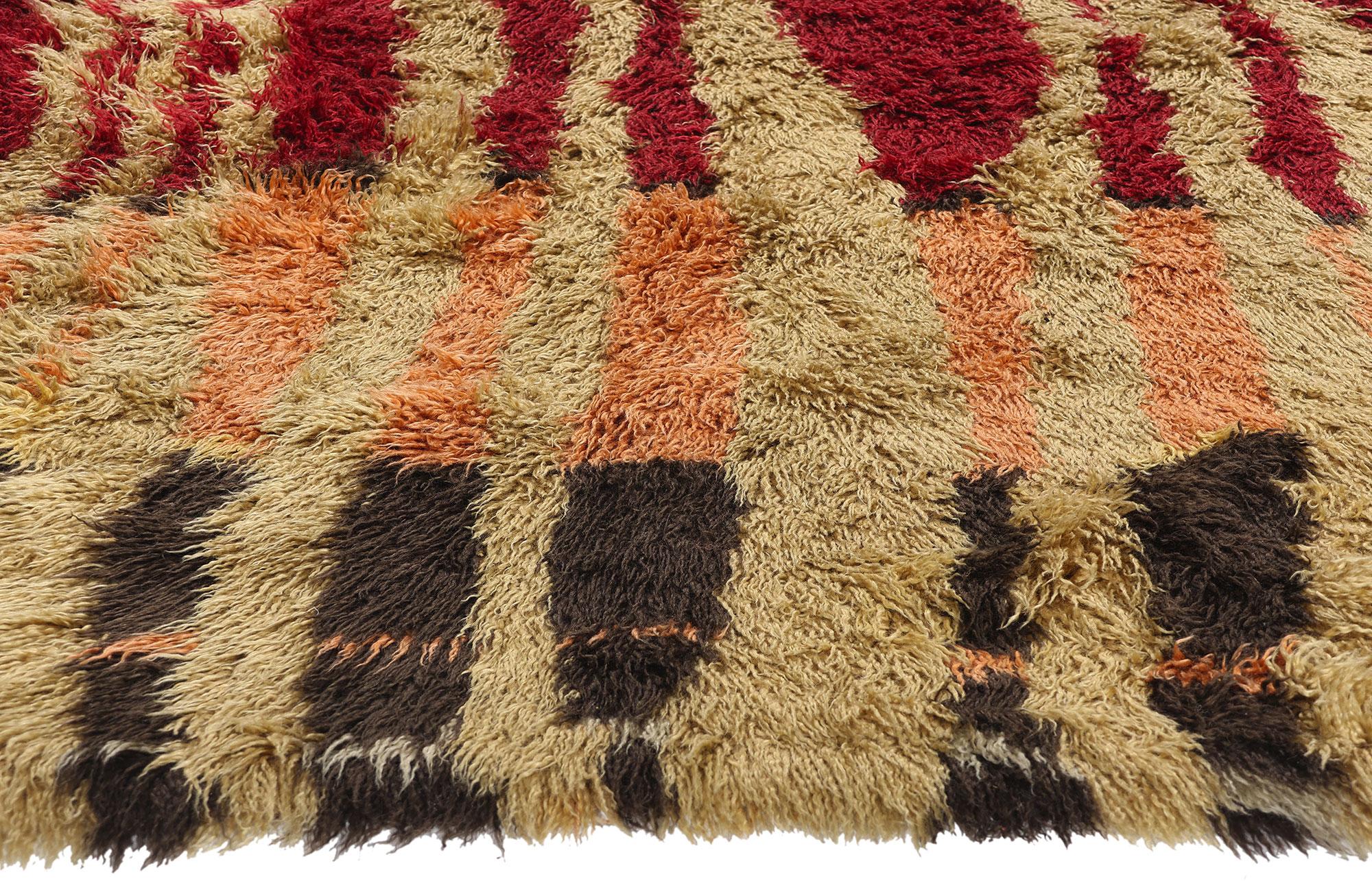 Hand-Knotted Vintage Scandinavian Swedish Rya Carpet, 05'10 x 08'00 For Sale