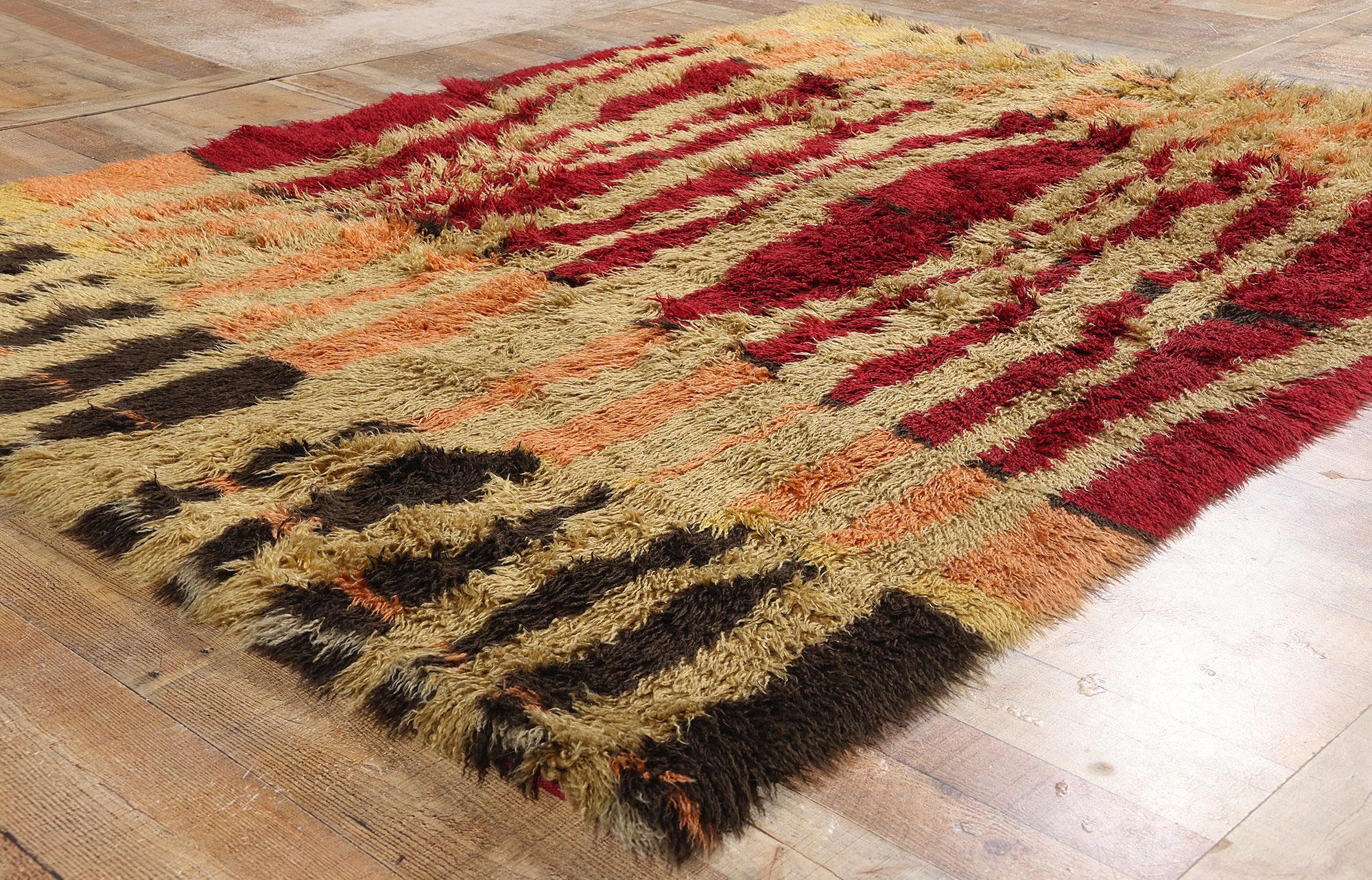 Wool Vintage Scandinavian Swedish Rya Carpet, 05'10 x 08'00 For Sale