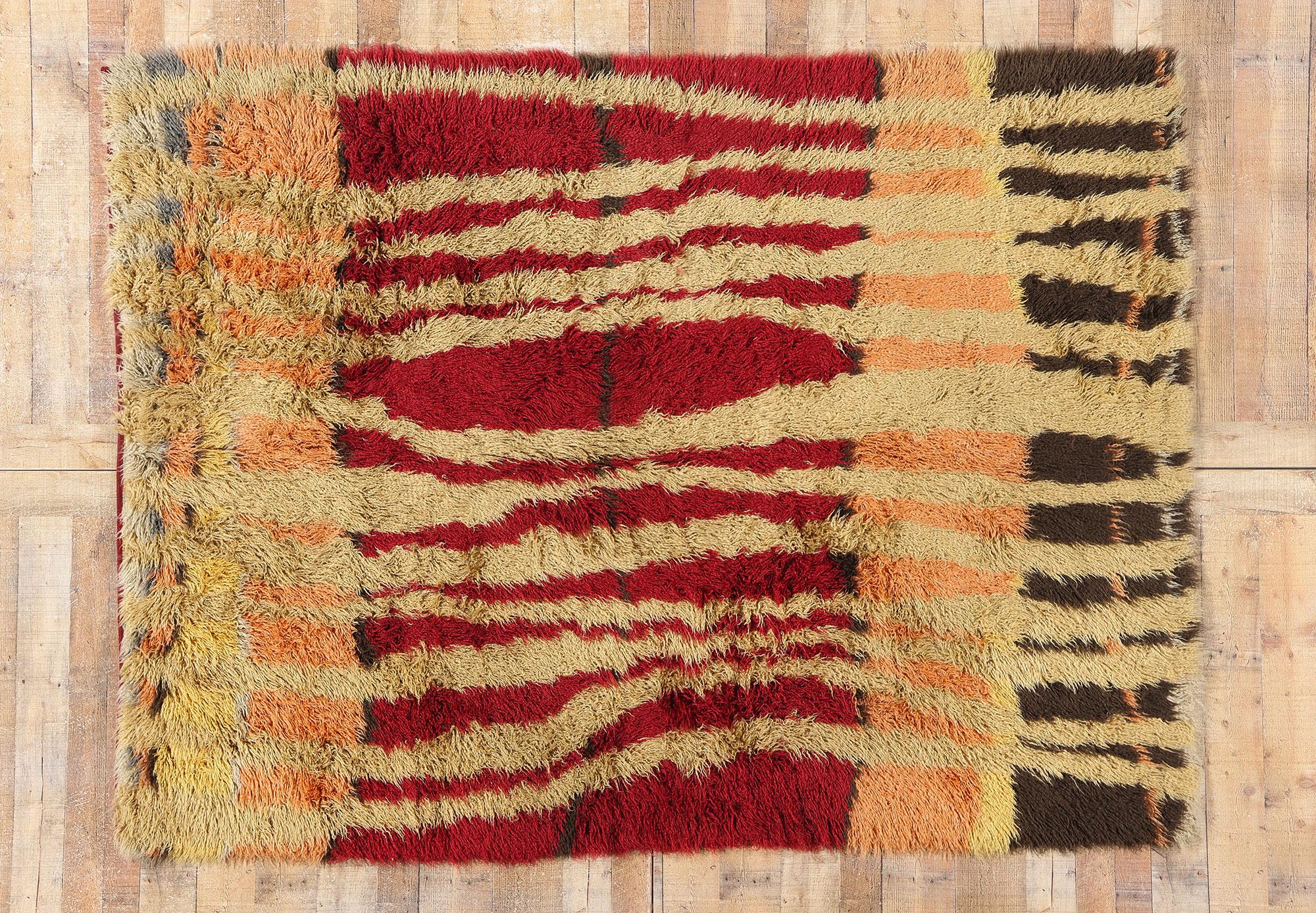 Vintage Scandinavian Swedish Rya Carpet, 05'10 x 08'00 For Sale 2