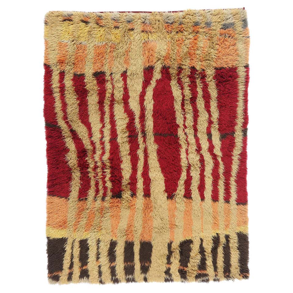 Original Scandinavian high-pile, Rya rug carpet, Denmark design, 1970s ...