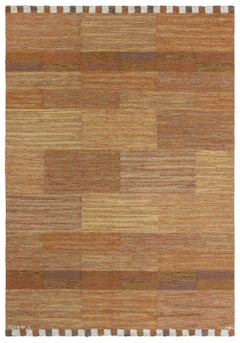 Vintage Scandinavian Tan Flatweave Carpet by Marianne Richter AB MMF