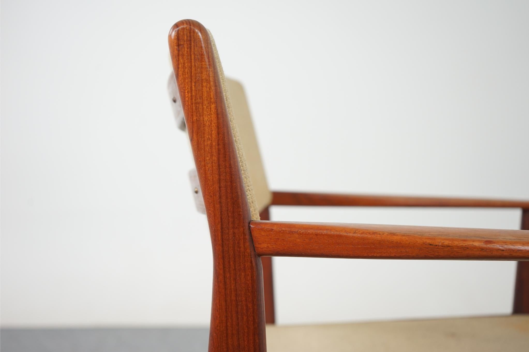 Upholstery Vintage Scandinavian Teak Arm Chair  For Sale