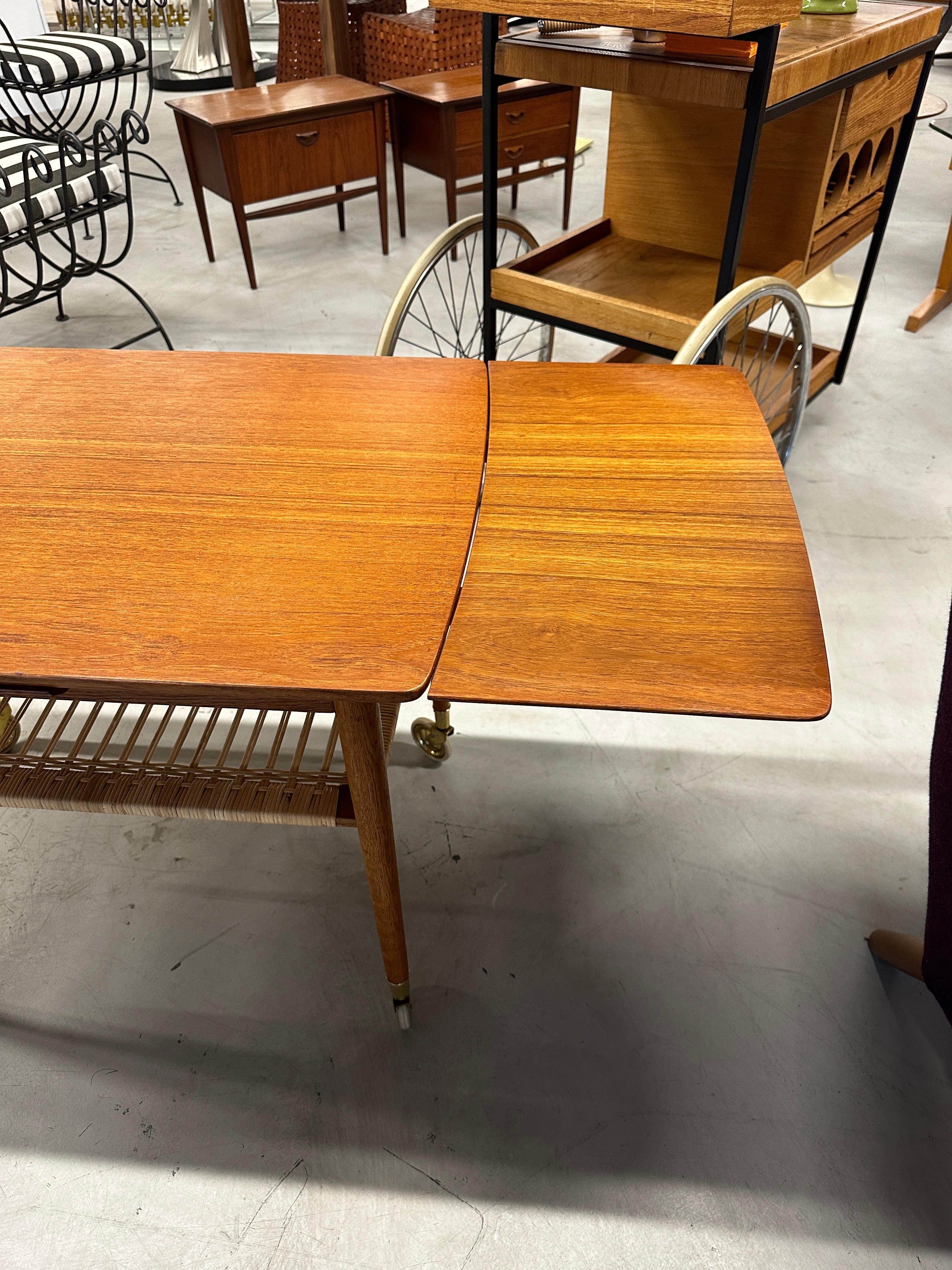 Vintage Scandinavian Teak Bar Cart For Sale 5