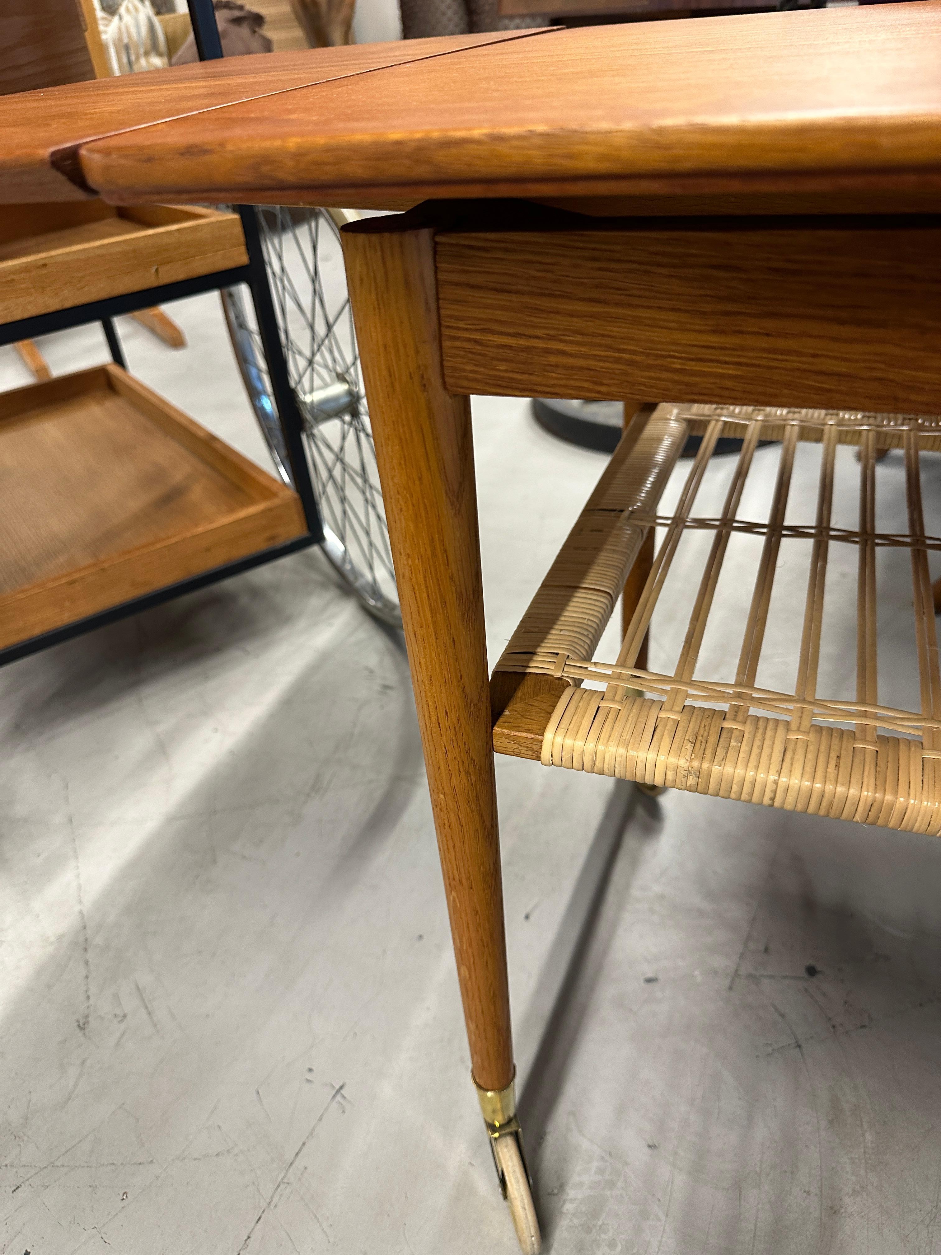 Vintage Scandinavian Teak Bar Cart For Sale 8