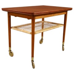Carrello da bar scandinavo vintage in teak