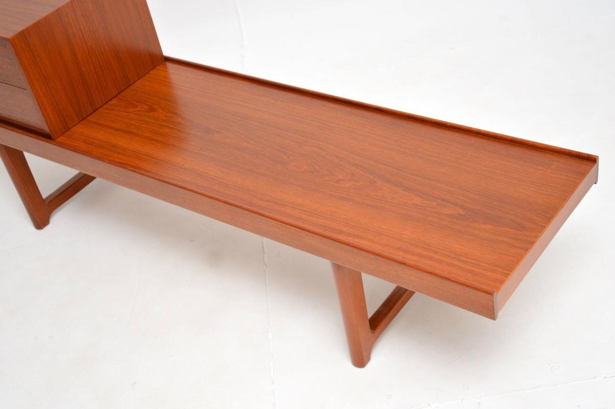 Vintage Scandinavian Teak Bench by Torbjorn Afdal For Sale 5