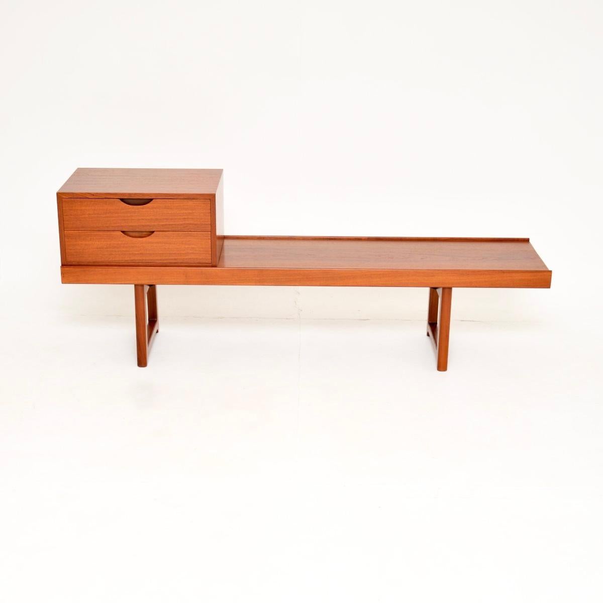 Mid-Century Modern Vintage Scandinavian Teak Bench by Torbjorn Afdal For Sale