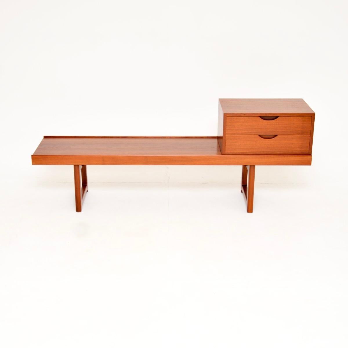 Norwegian Vintage Scandinavian Teak Bench by Torbjorn Afdal For Sale