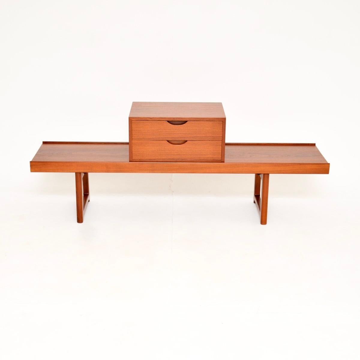 Vintage Scandinavian Teak Bench by Torbjorn Afdal In Good Condition For Sale In London, GB