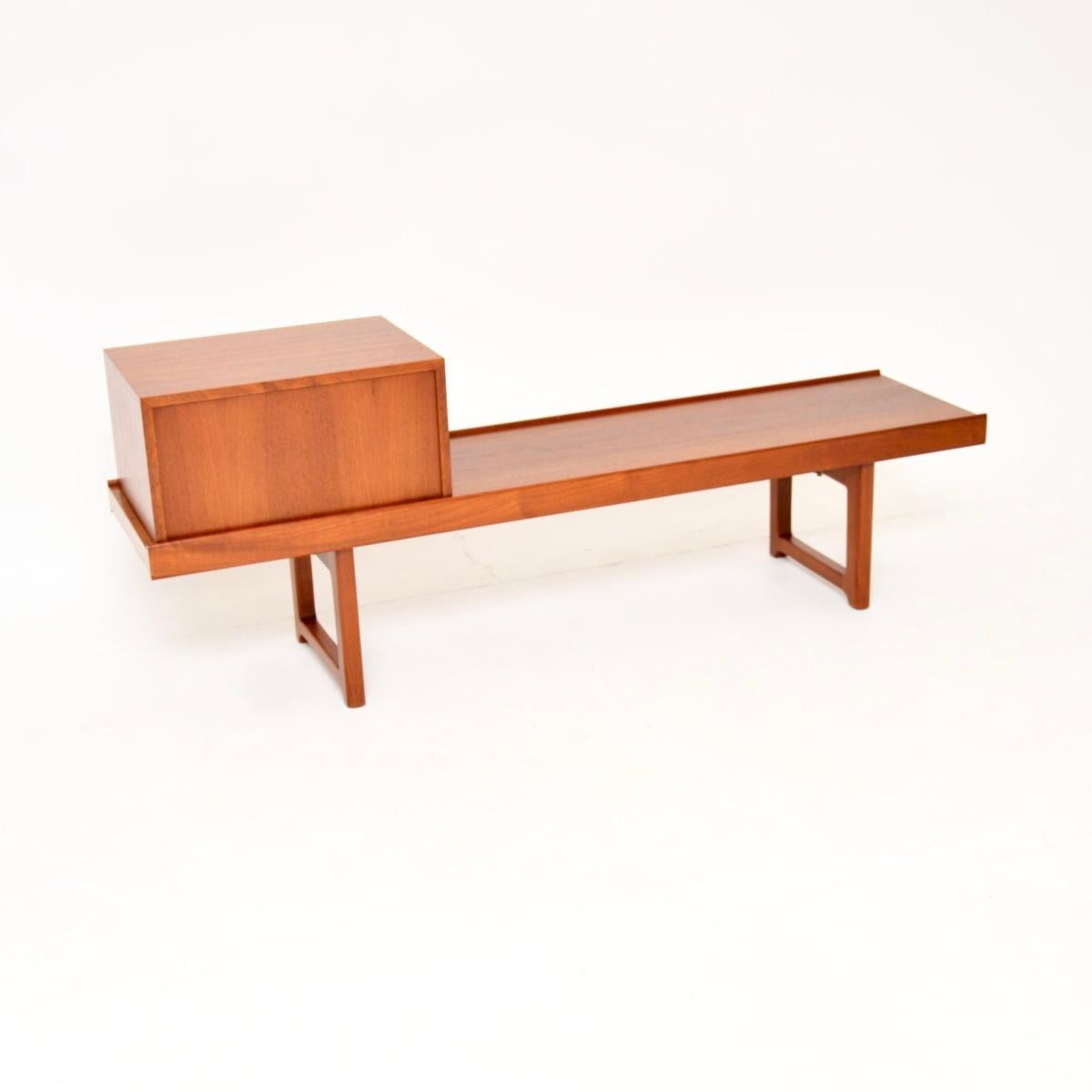 Mid-20th Century Vintage Scandinavian Teak Bench by Torbjorn Afdal For Sale
