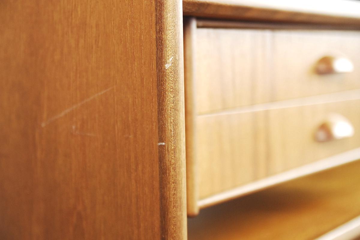 Vintage Scandinavian Teak Bookshelf Unit with Desk and Secretaire, 1960s For Sale 11
