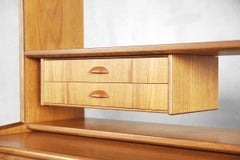 Vintage Scandinavian Teak Bookshelf Unit with Desk and Secretaire, 1960s