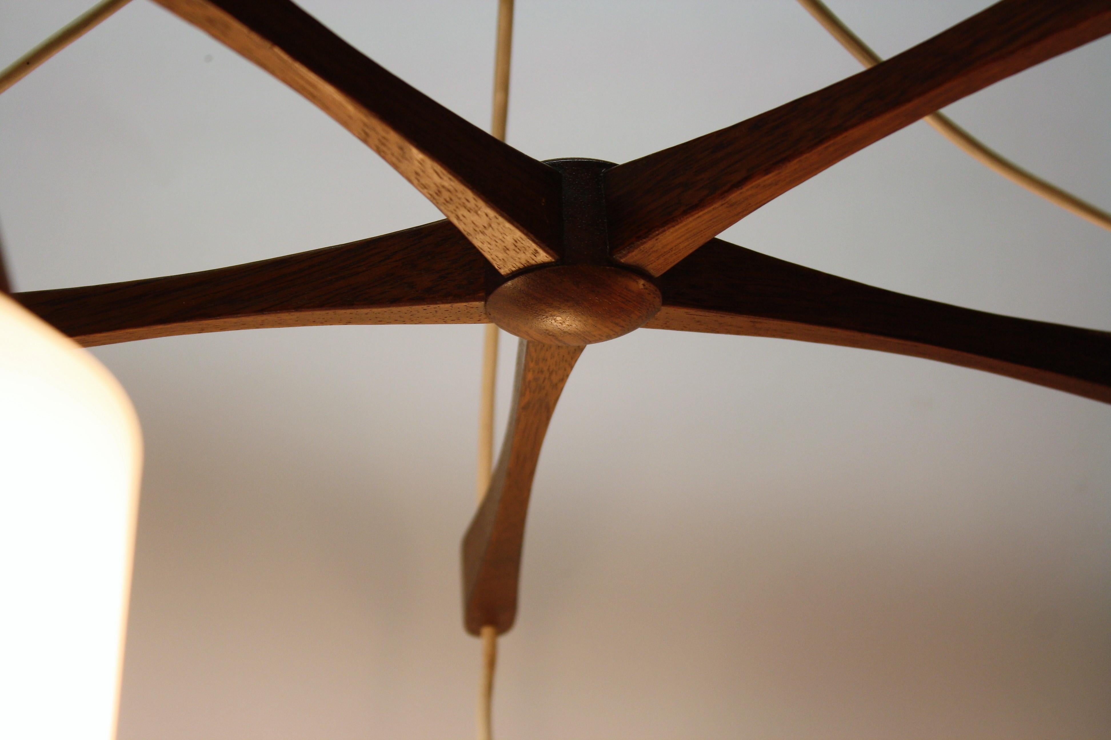 Mid-20th Century Vintage Scandinavian Teak Chandelier, 1960s