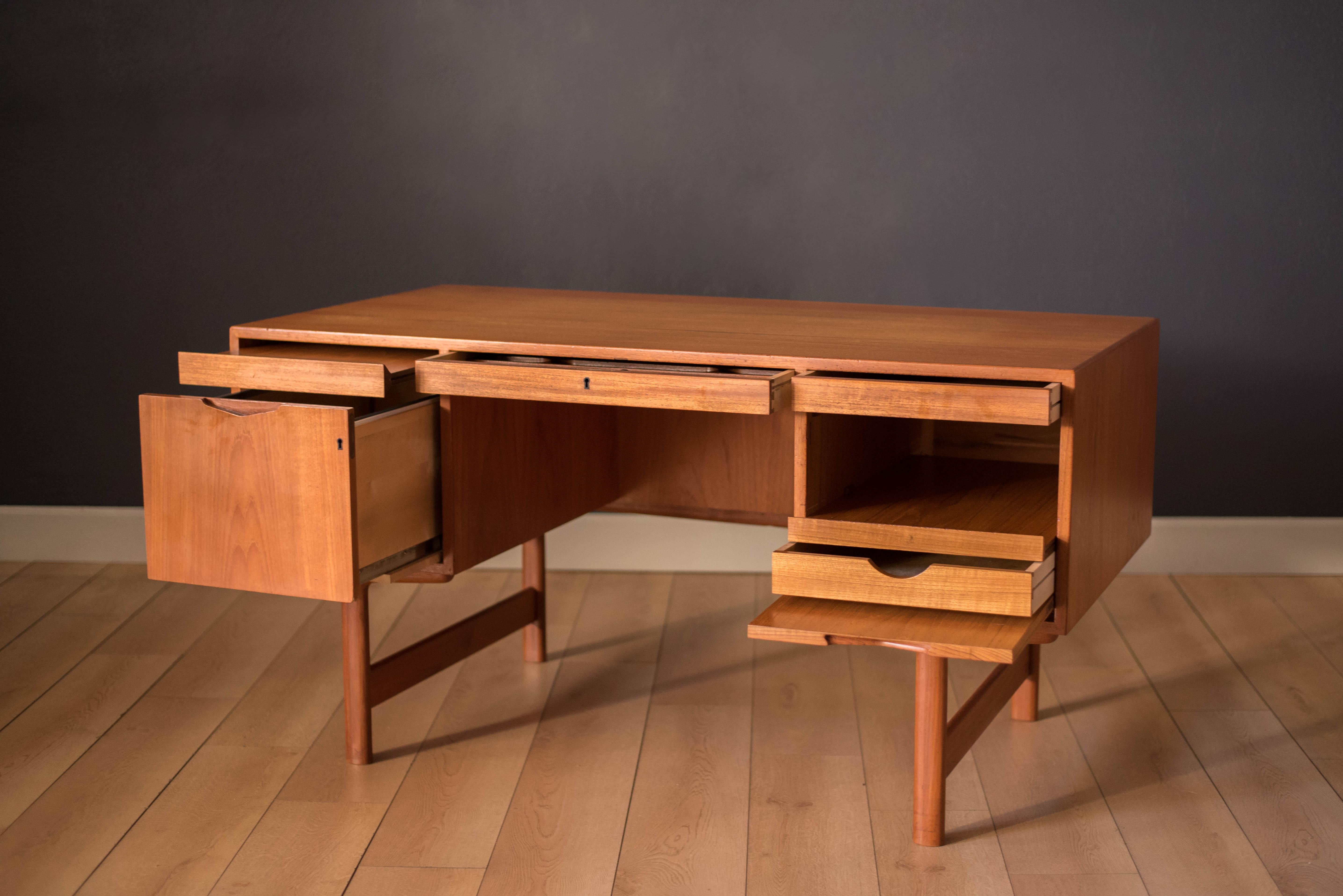 Mid-Century Modern Vintage Scandinavian Teak Executive Desk by Aase Mobler