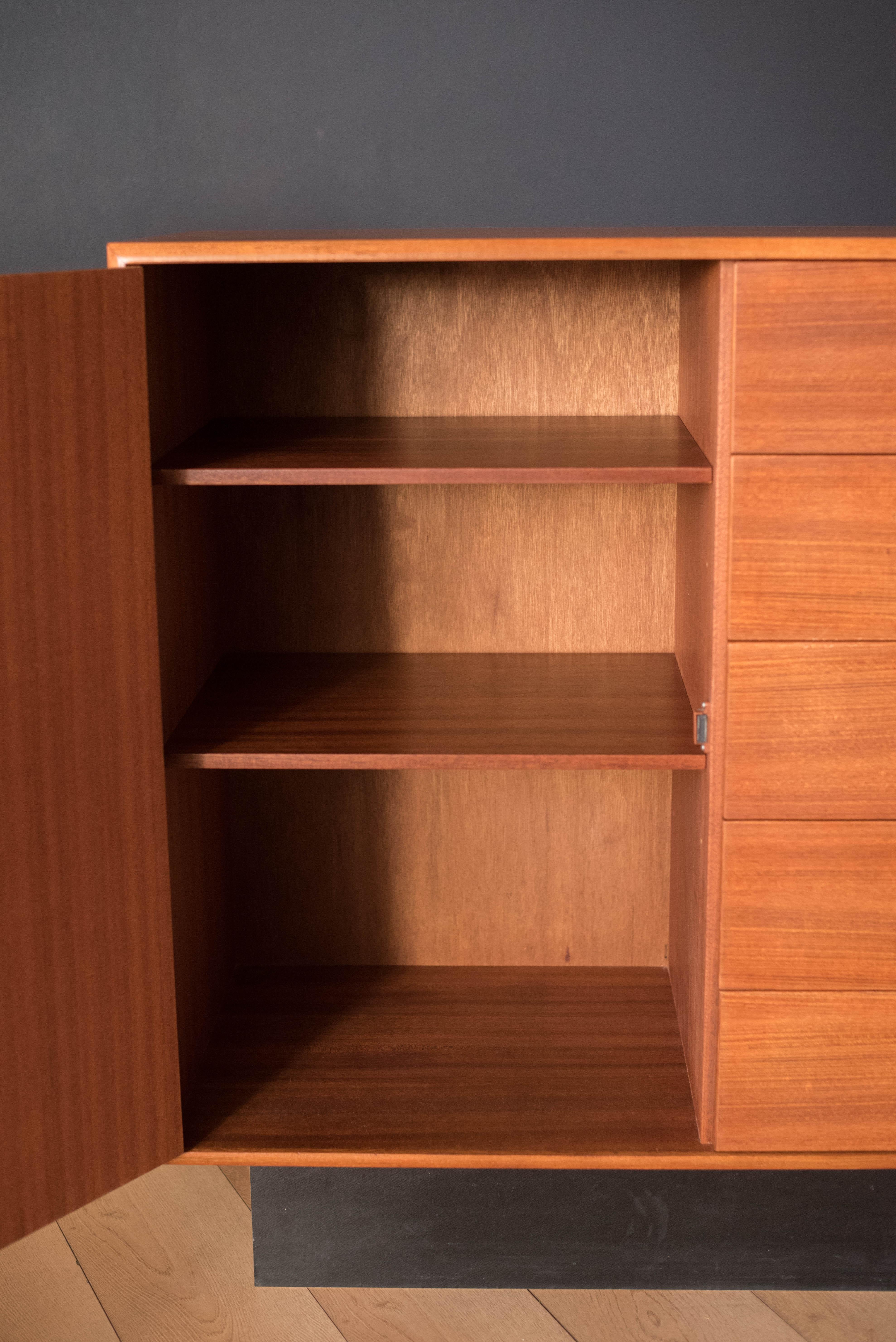 Mahogany Vintage Scandinavian Teak Gentleman's Dresser Chest of Drawers