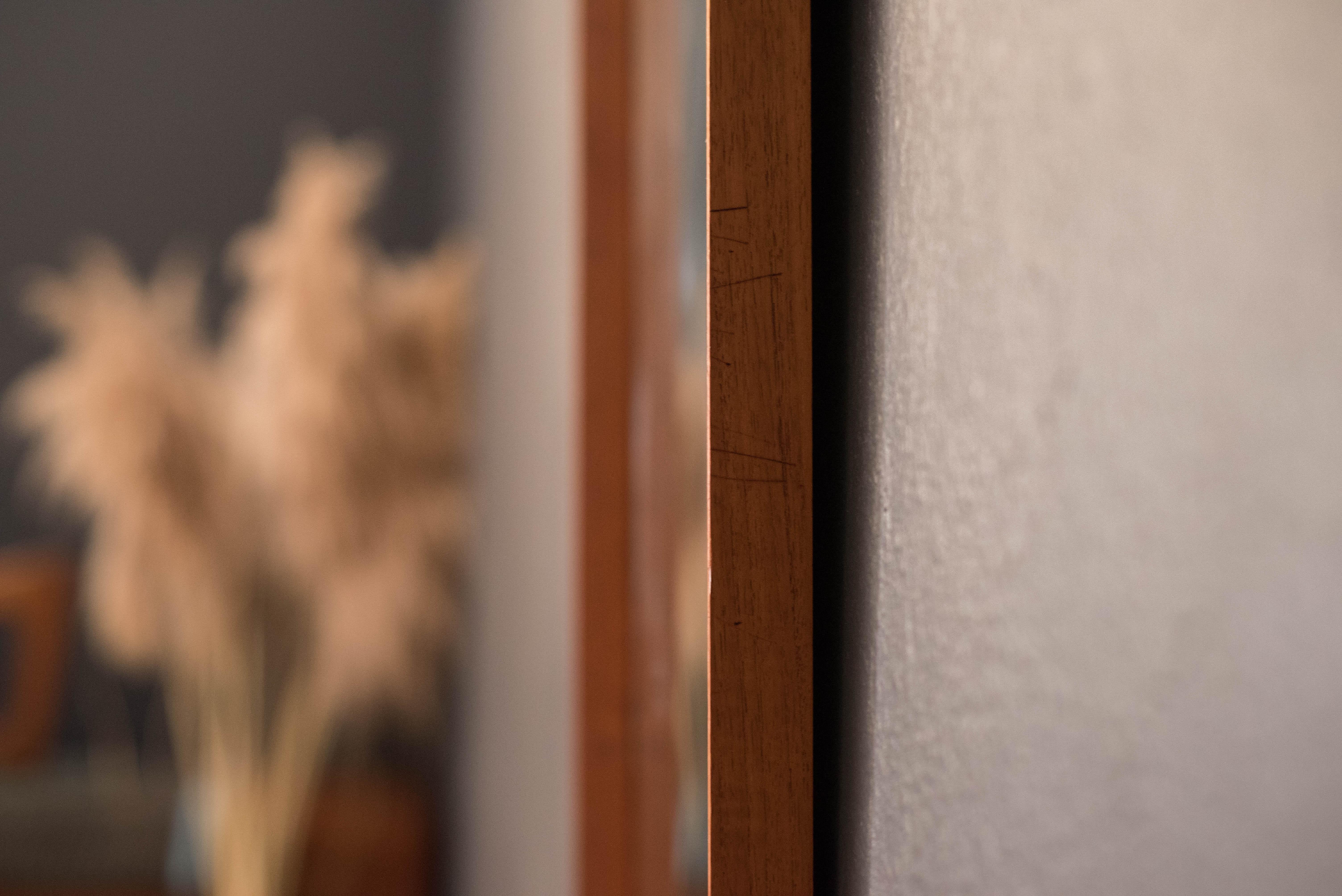 Specchio da parete scandinavo d'epoca in teak in vendita 3