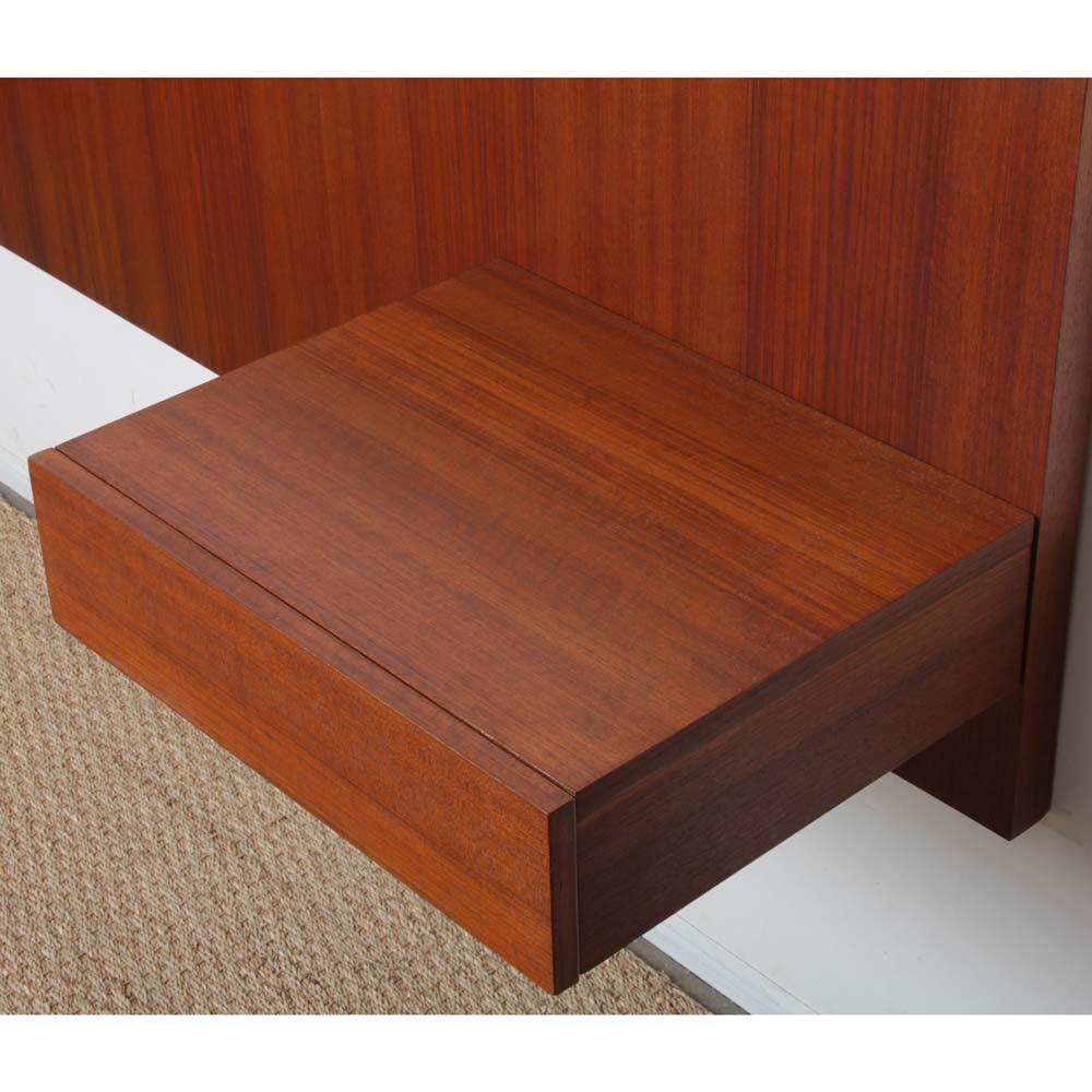 Vintage Scandinavian teak headboard from the 1960s In condizioni buone in vendita a MONTESSON, FR