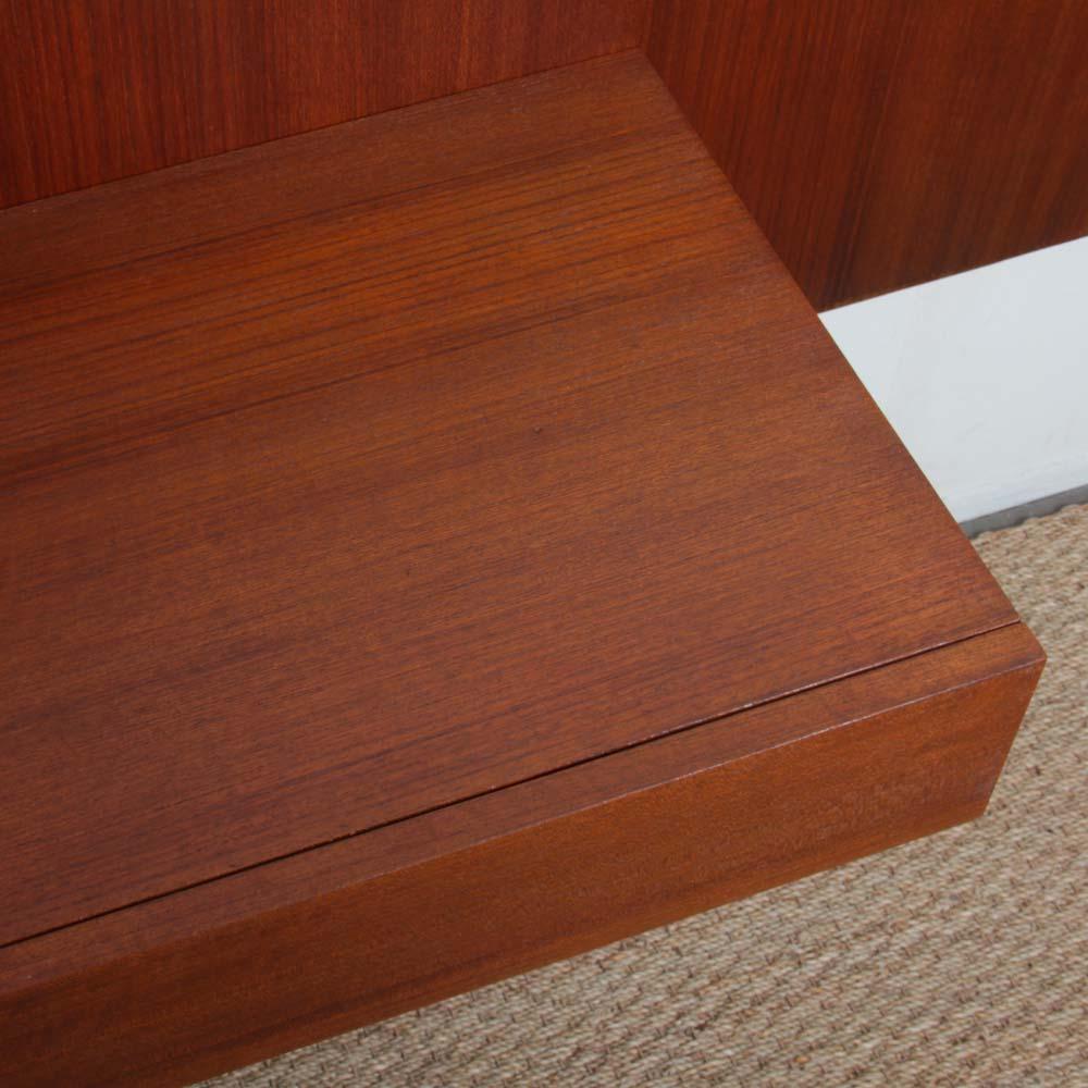 Teak Vintage Scandinavian teak headboard from the 1960s in vendita