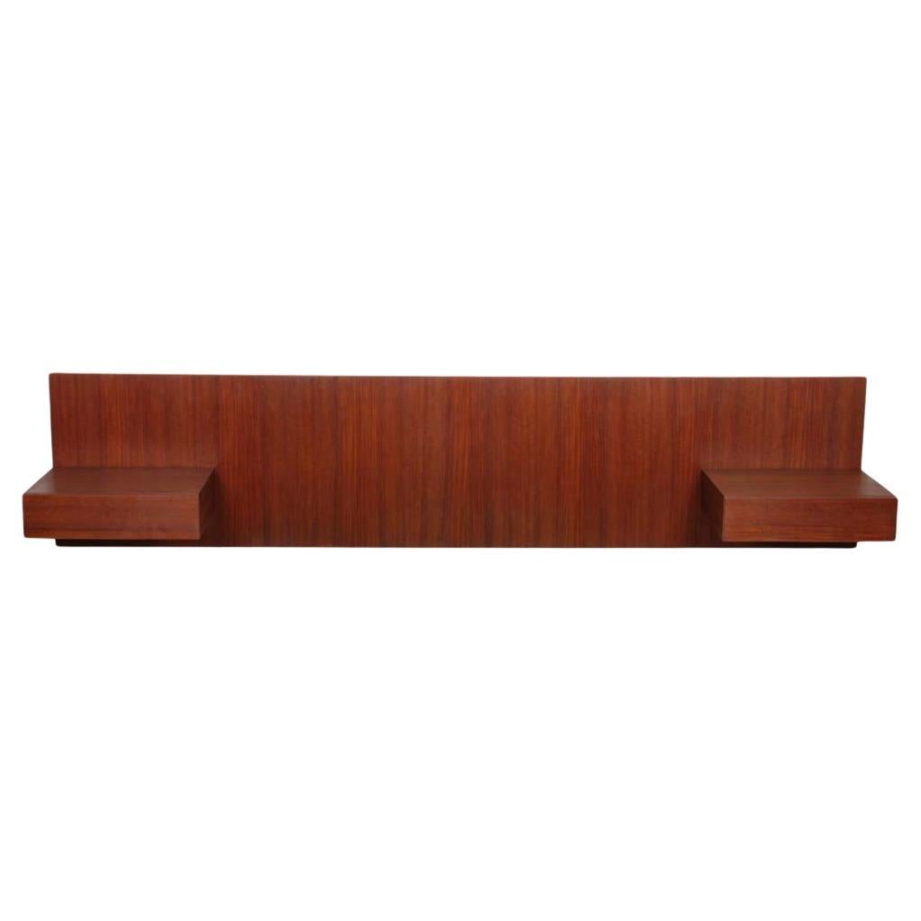 Vintage Scandinavian teak headboard from the 1960s in vendita