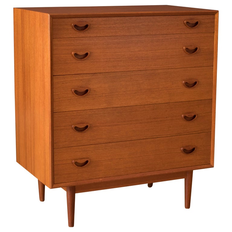 Vintage Scandinavian Teak Highboy Dresser at 1stDibs