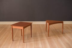 Vintage Scandinavian Teak Triangle End Table
