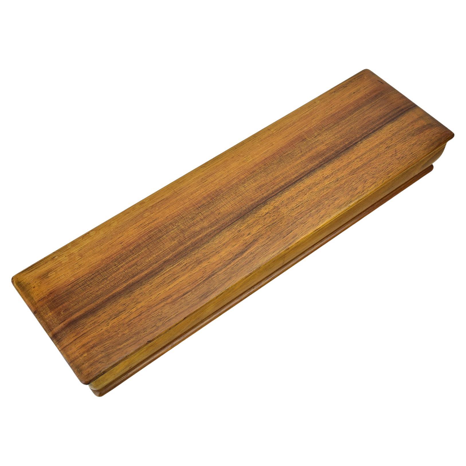 Vintage Scandinavian Teak Wood Box Mid Century Modern, 1950s Desk Organizer