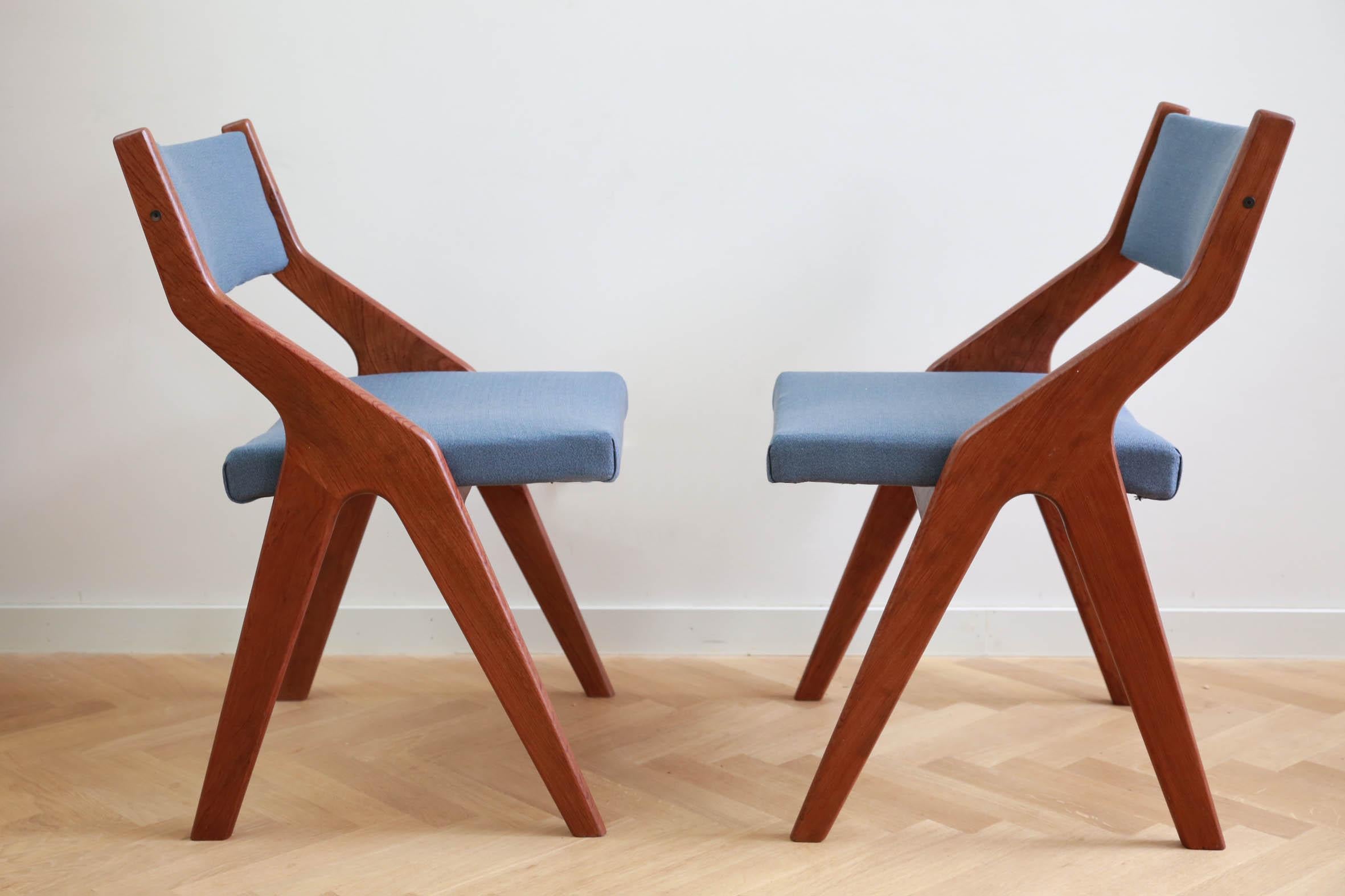 Vintage Scandinavian Teak Wooden Dining Chairs, 1960s 4