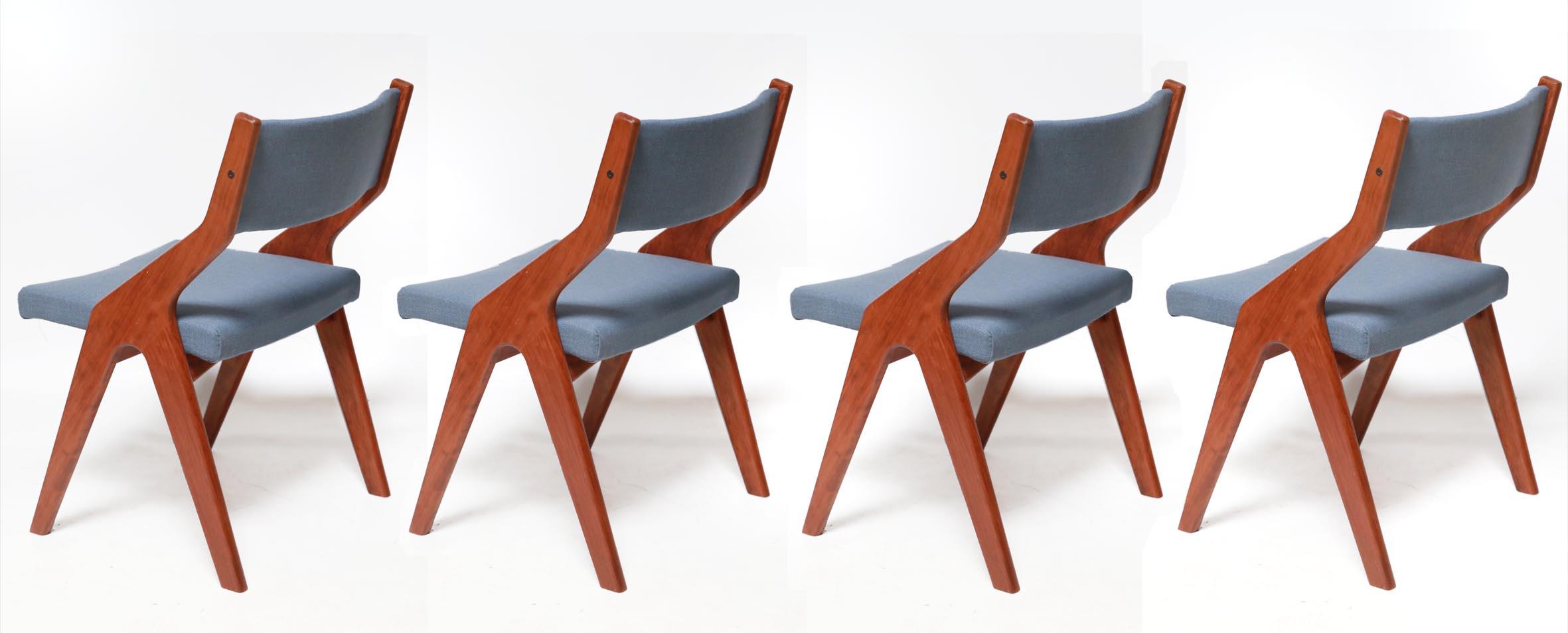 Scandinavian Modern Vintage Scandinavian Teak Wooden Dining Chairs, 1960s