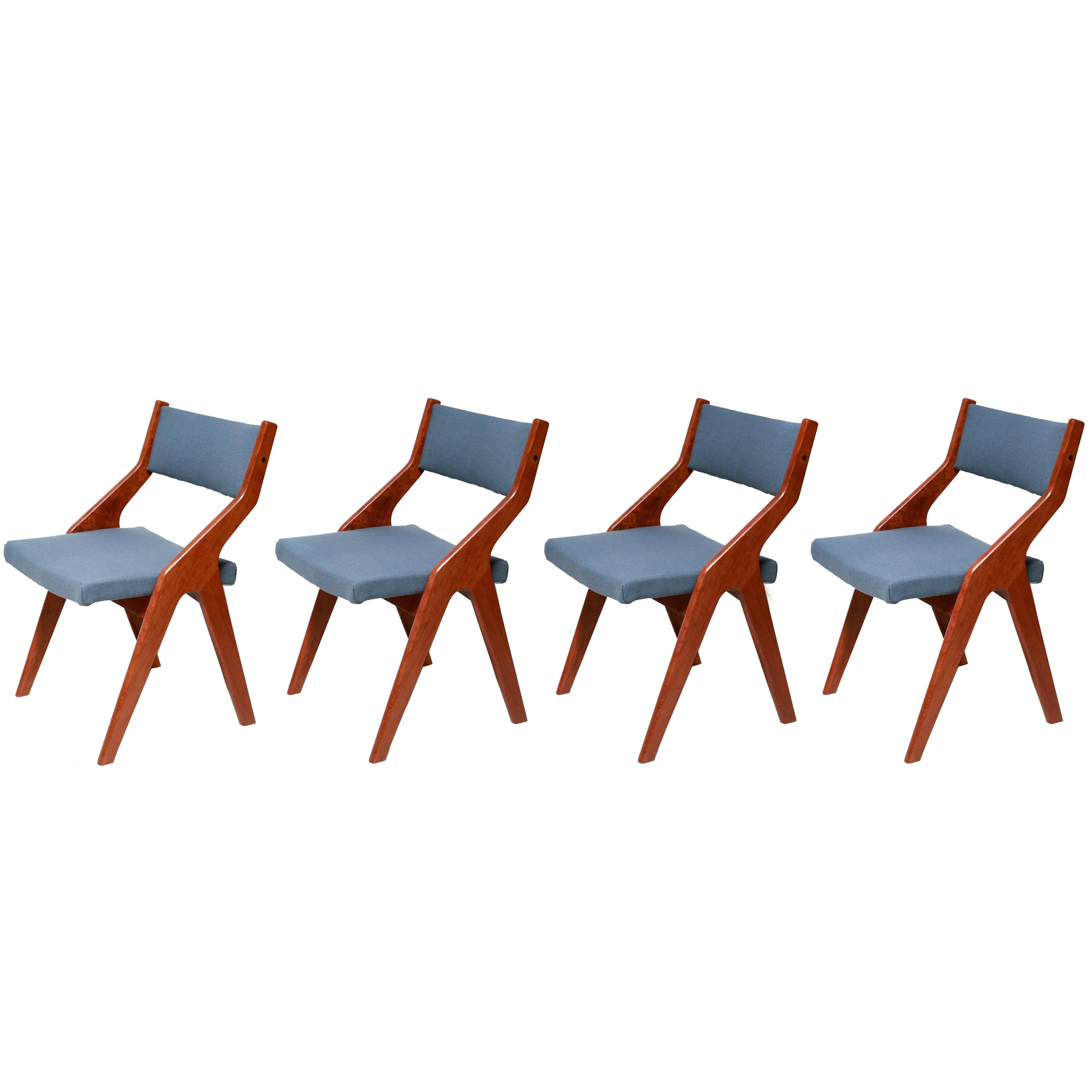 Vintage Scandinavian Teak Wooden Dining Chairs, 1960s