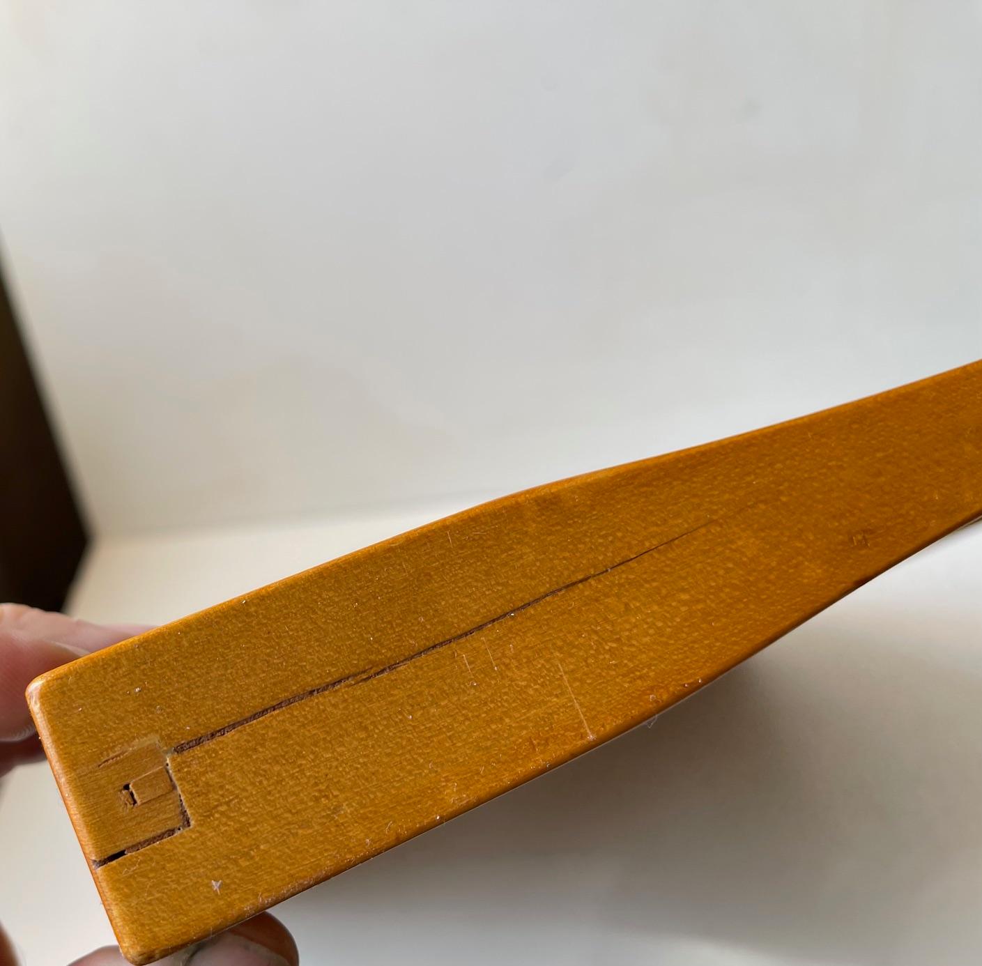 Vintage Scandinavian Turning Tray in Beech & Rosewood For Sale 1