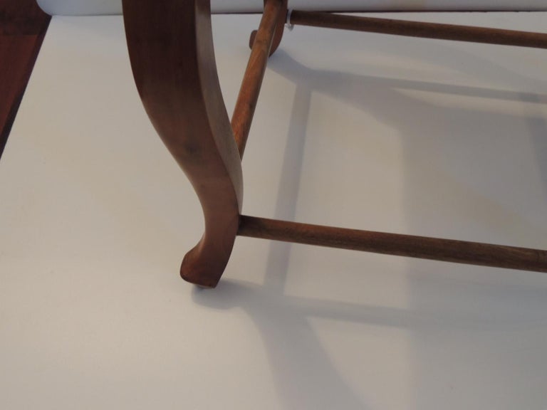 Vintage Scandinavian Twine Woven Seat Rectangular Stool at 1stDibs