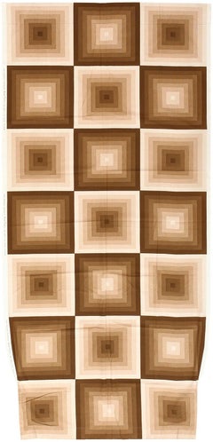 Vintage Scandinavian Verner Panton Brown and Tan Quadrat Textile 4' x 8'7"