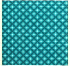 Vintage Scandinavian Verner Panton Teal Color “checkers II” Textile 4' x 4'