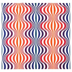 Textile scandinave vintage Verner Panton, 7 pieds 9 po. x 7 pieds 9 po.