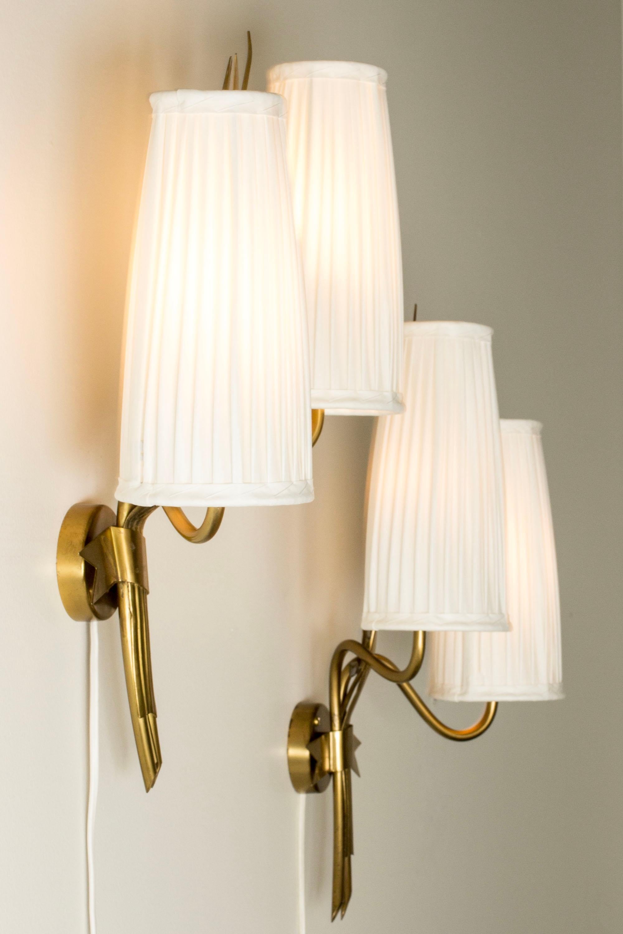 Swedish Vintage Scandinavian Wall Lights by Hans Bergstr�öm, Ateljé Lyktan, Sweden, 1940s
