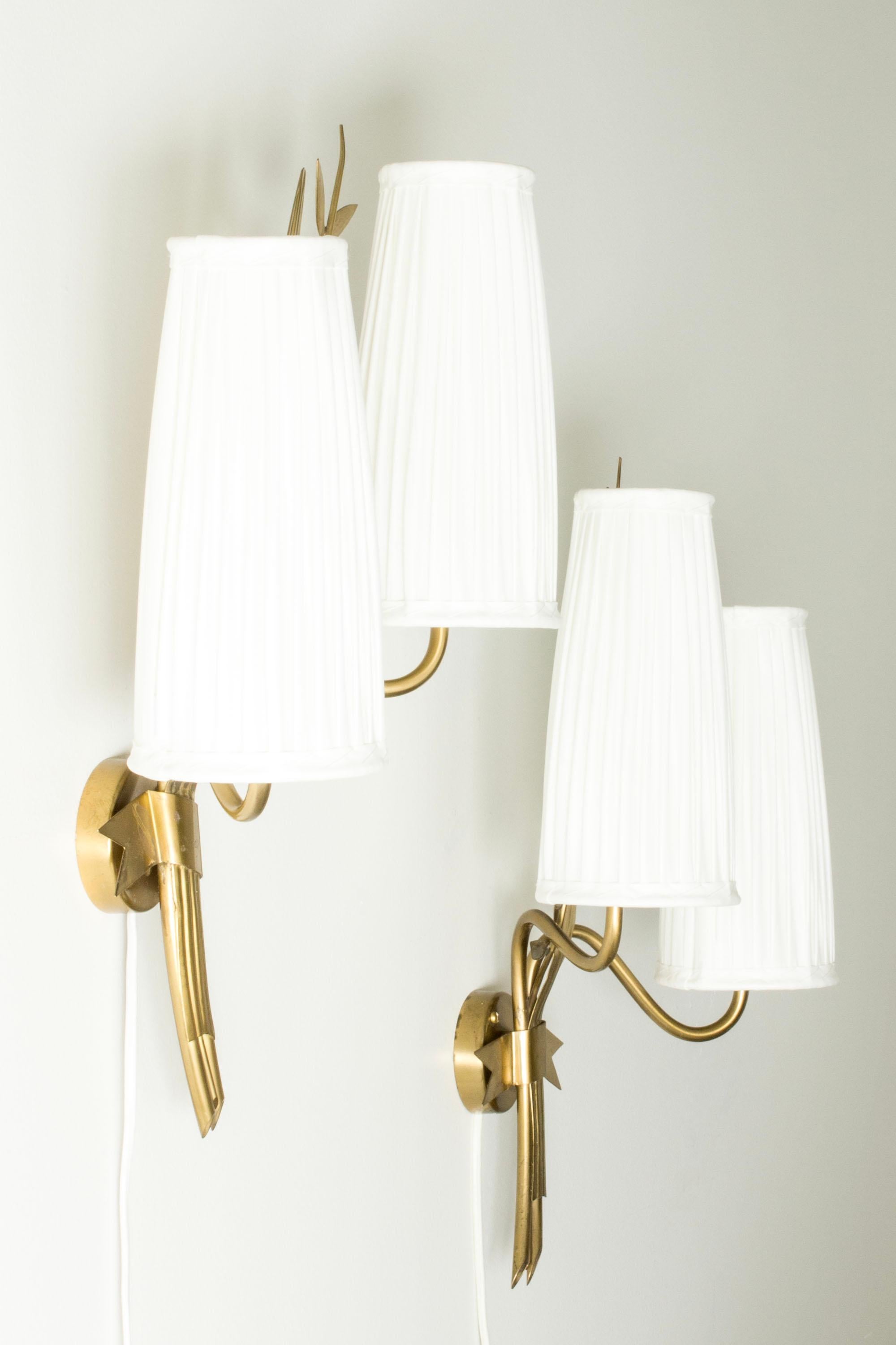 Vintage Scandinavian Wall Lights by Hans Bergström, Ateljé Lyktan, Sweden, 1940s In Good Condition In Stockholm, SE