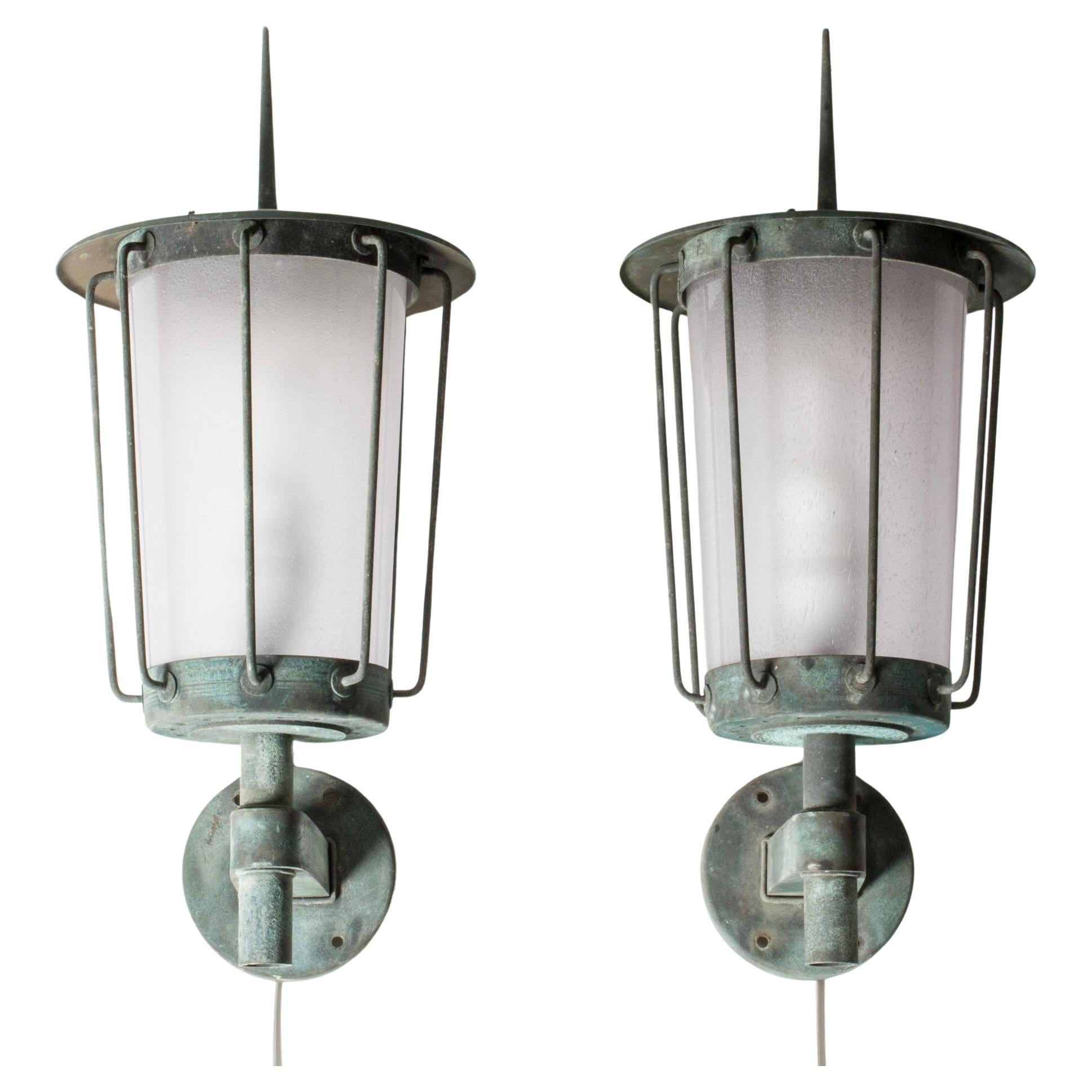 Vintage Scandinavian Wall Lights by Hans Bergström, Ateljé Lyktan, Sweden, 1940s
