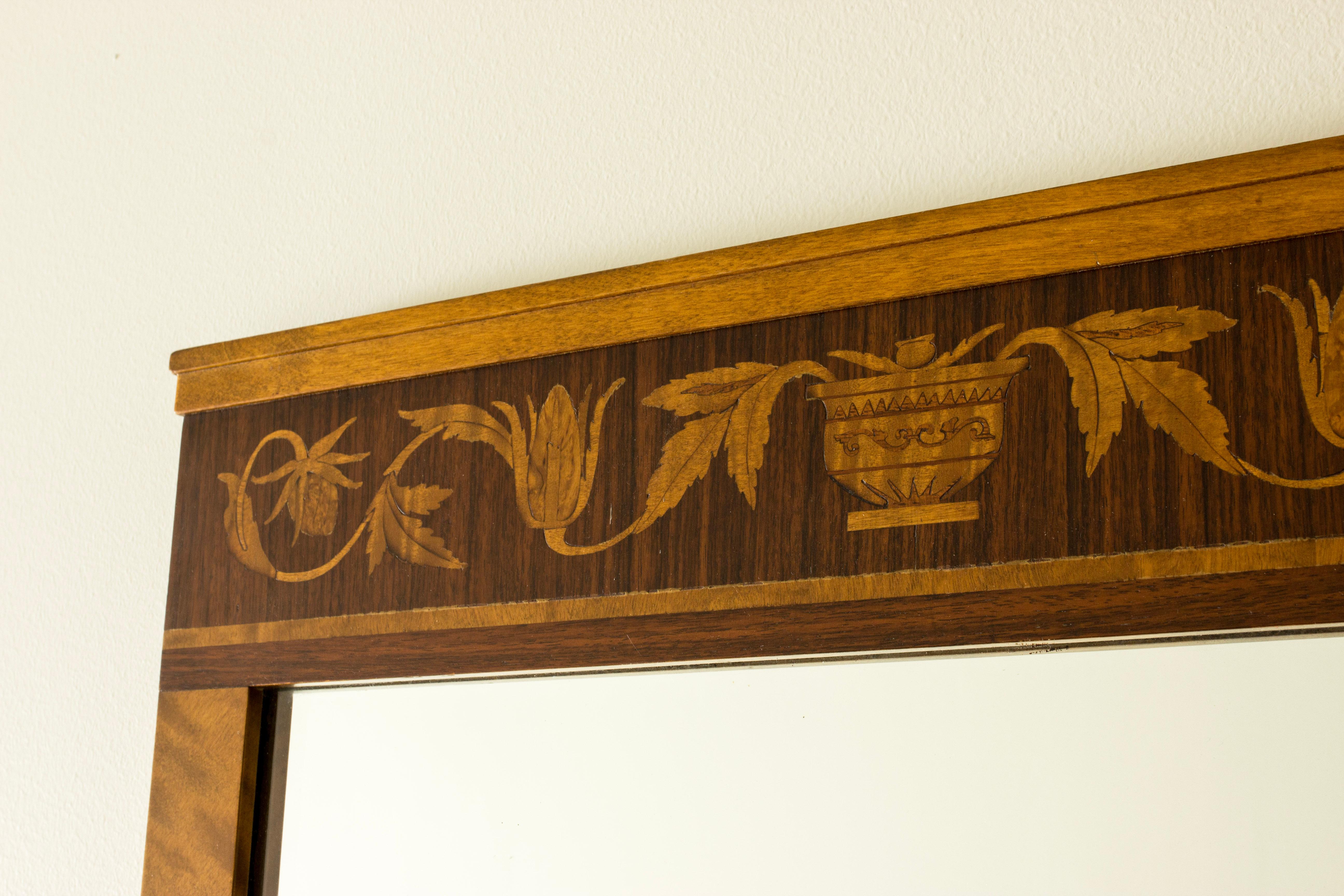 Suédois Miroir mural scandinave vintage par Carl Malmsten, NK, Suède, années 1930 en vente