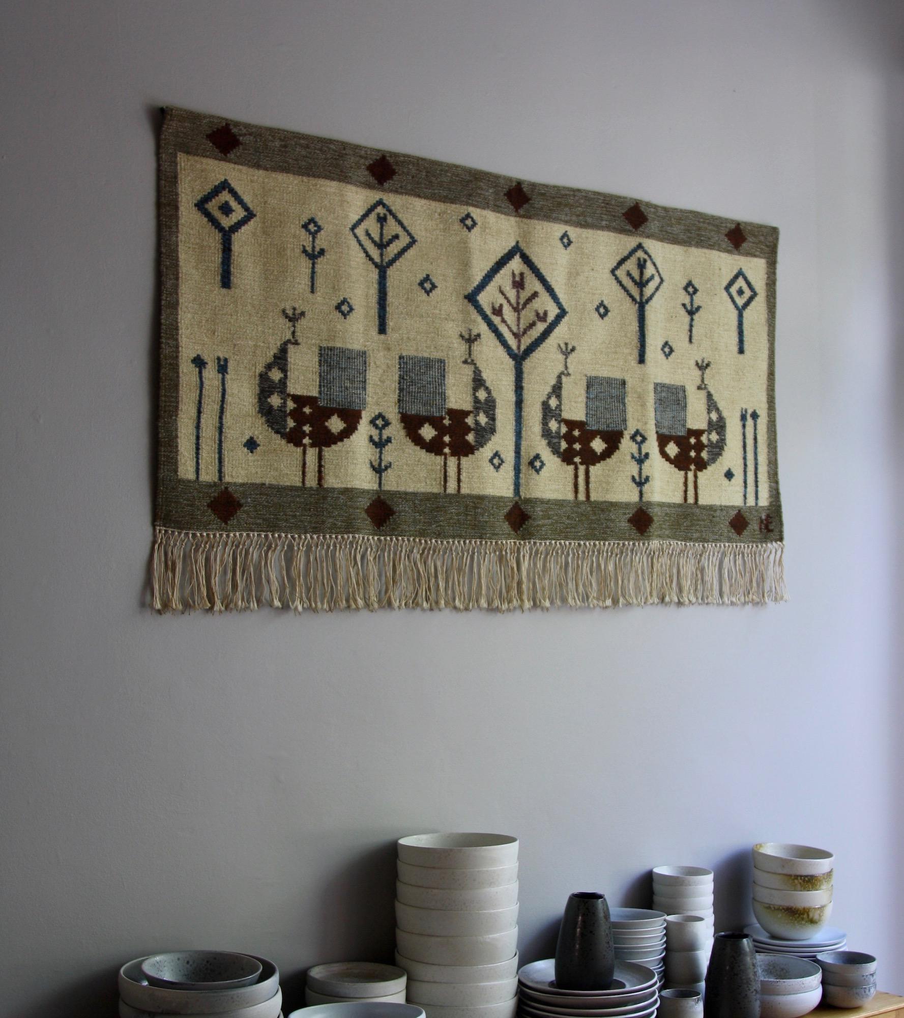 Mid-Century Modern Èva Németh Vintage Hungarian Wall Tapestry #10, C.1950