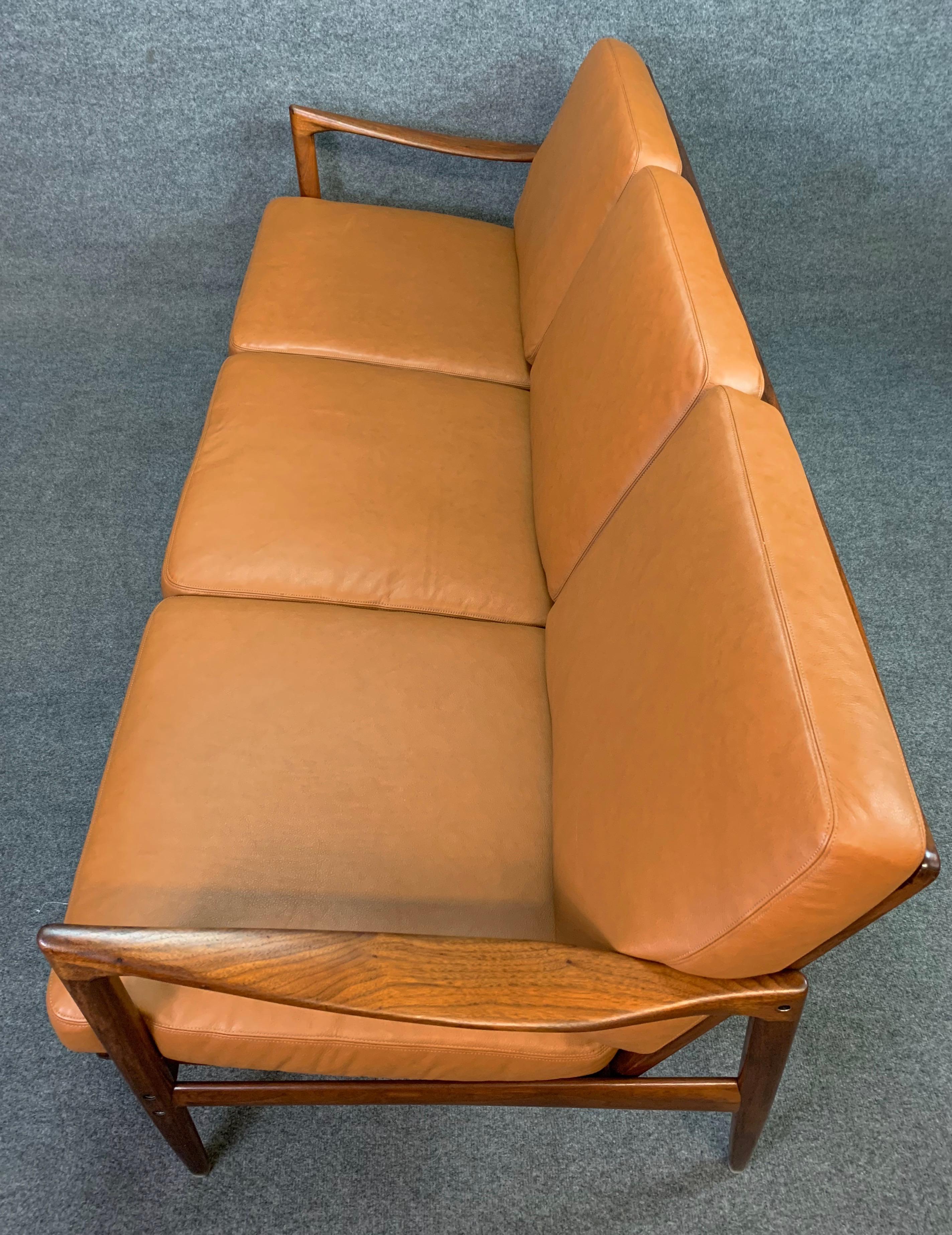 Vintage Scandinavian Walnut & Leather 