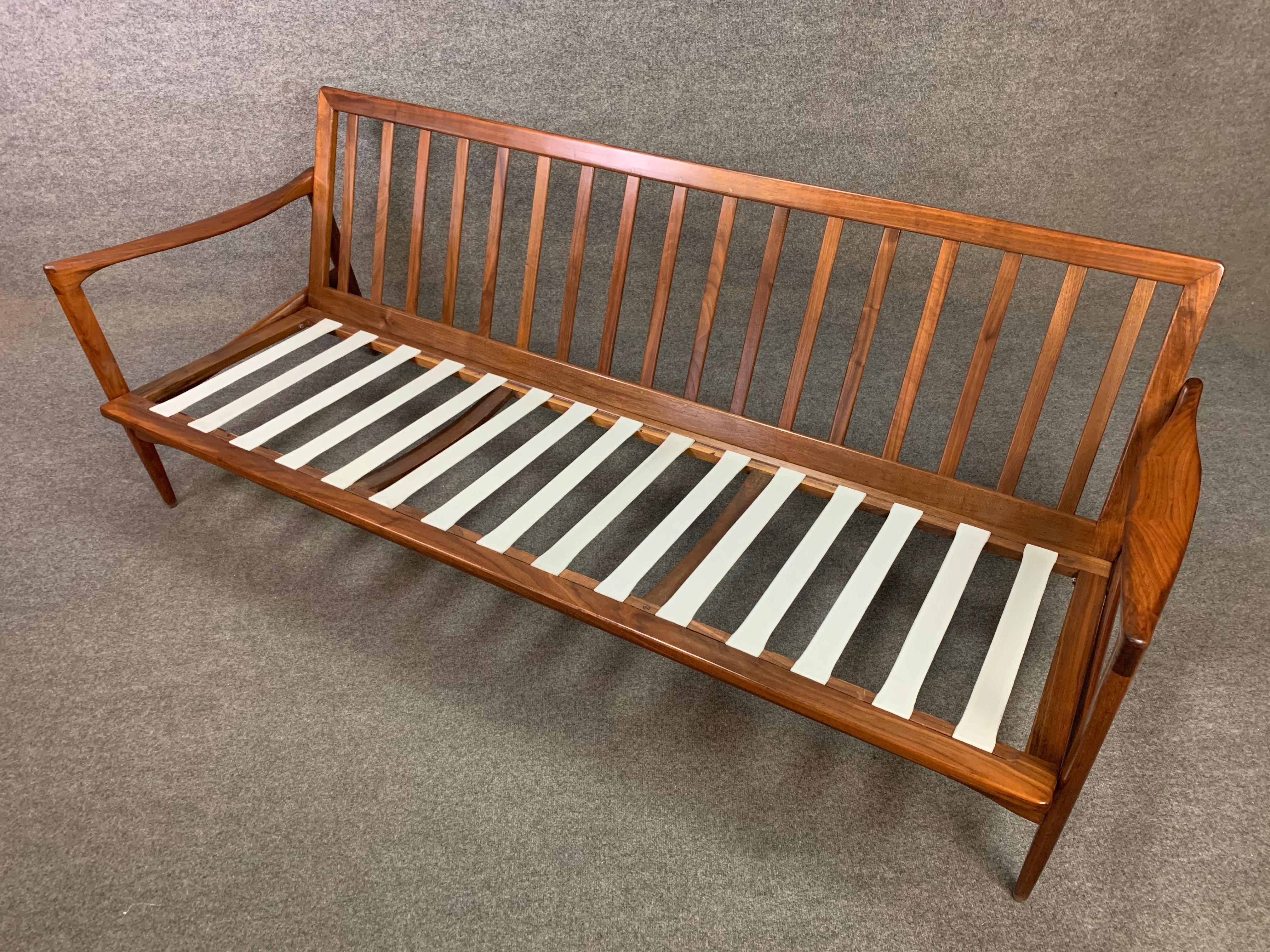 Vintage Scandinavian Walnut & Leather 