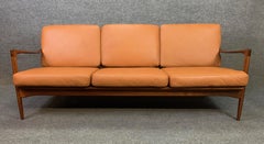 Vintage Scandinavian Walnut & Leather "Candidate" Sofa by Kofod Larsen for OPE