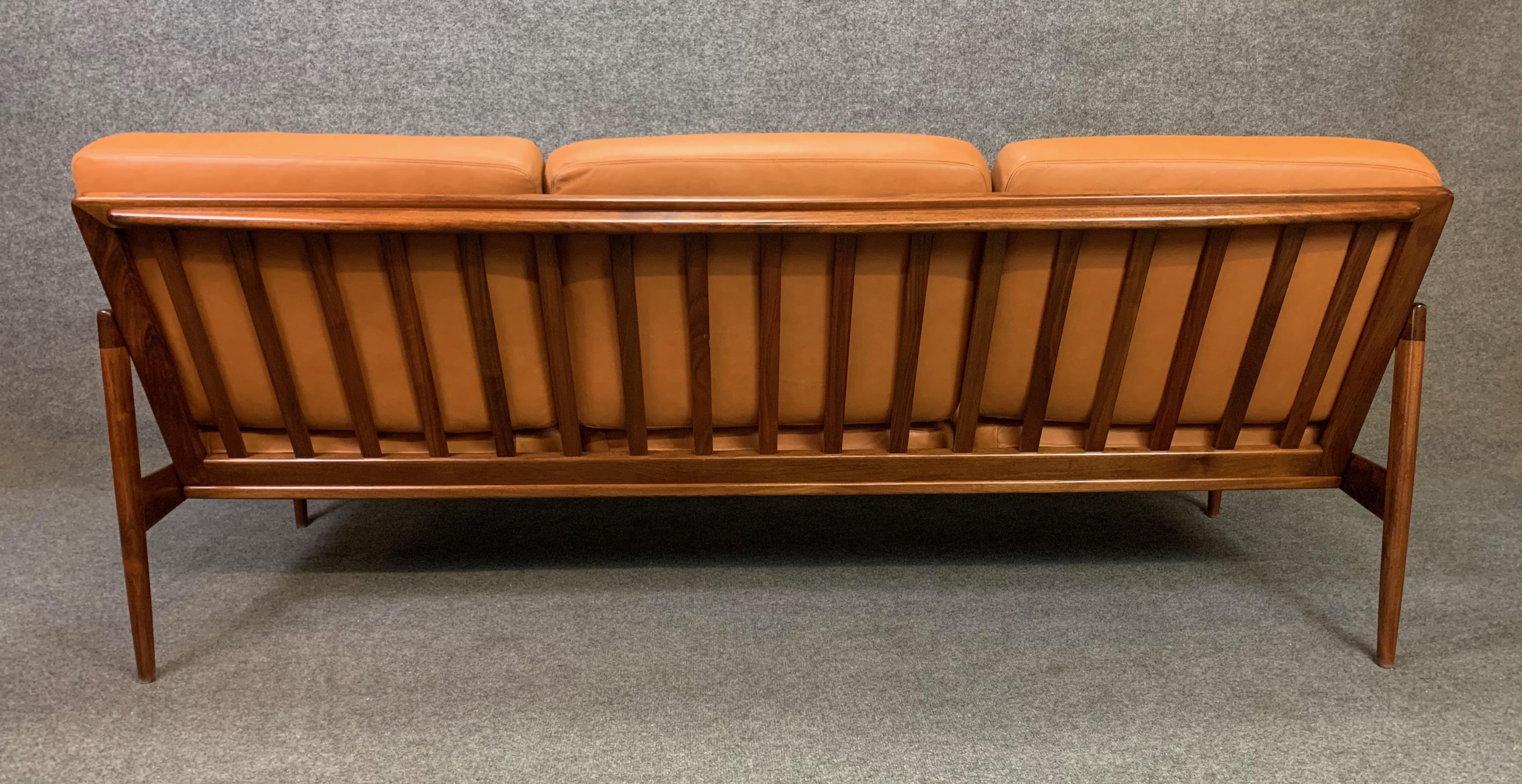 Vintage Scandinavian Walnut & Leather 